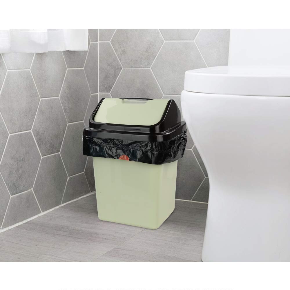 1.5 Gallon Trash Can Liners Black - Heavy Duty Drawstring Trash Bags for Small Wastebaskets, Bathroom & Office Use