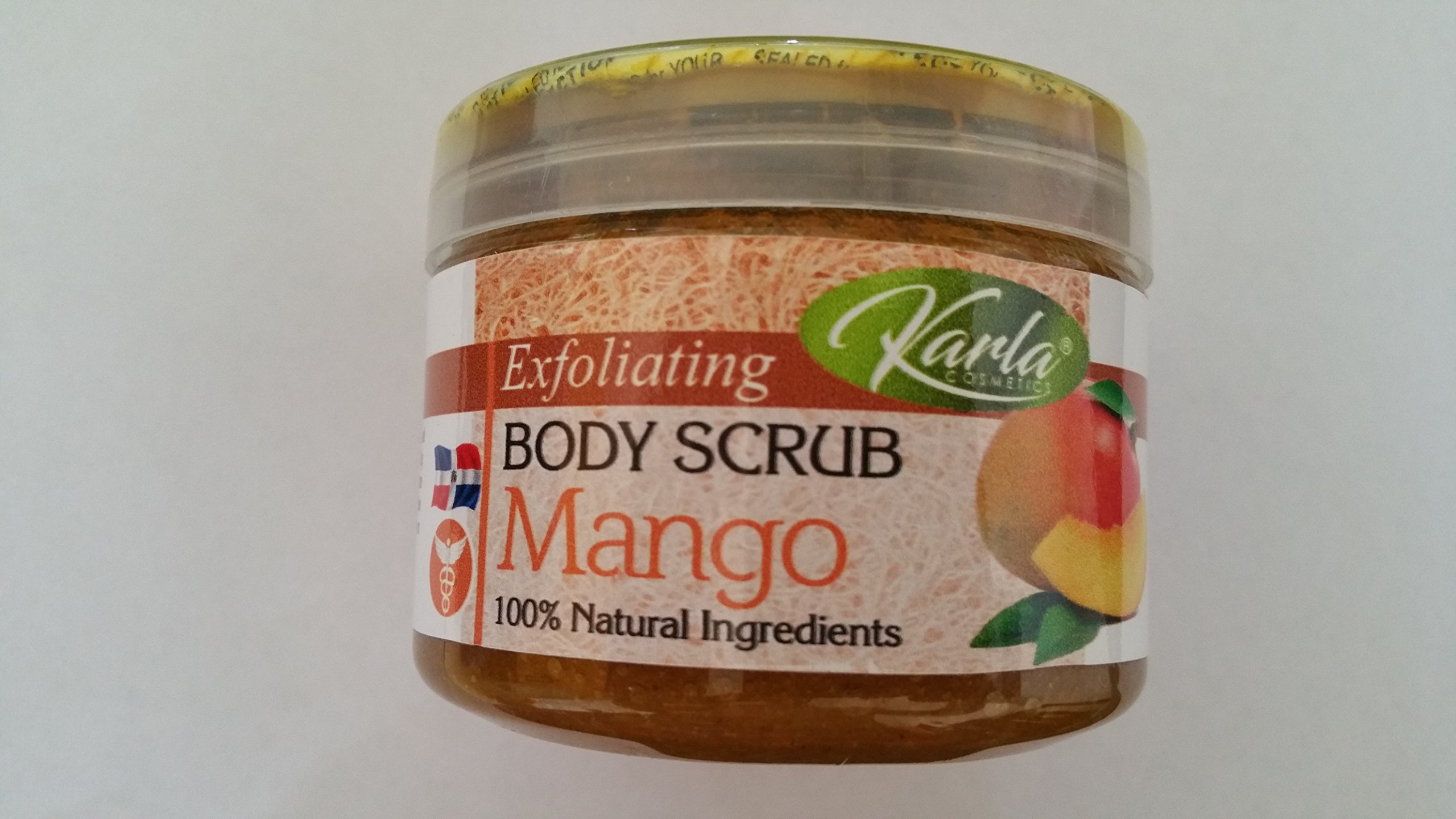 Karla Cosmetics 100% Natural Mango Exfoliating Body Scrub - Buy 1 Get 2 Free - Perfect for Spa Day & Dry Skin Care at Home