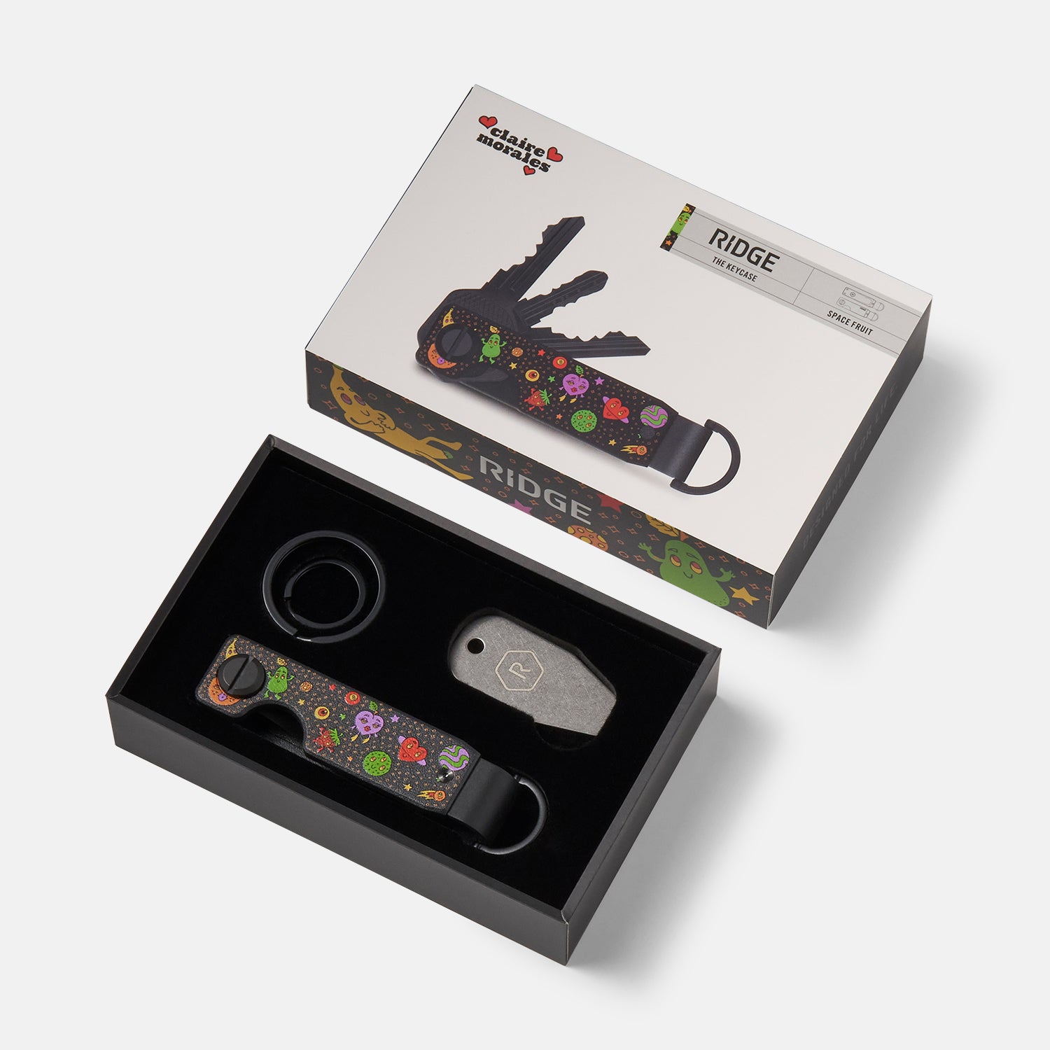 Ridge KeyCase - Premium Key Holder with RFID Blocking | Claire Morales Space Fruit Design | Perfect for Travel, Office & Everyday Use