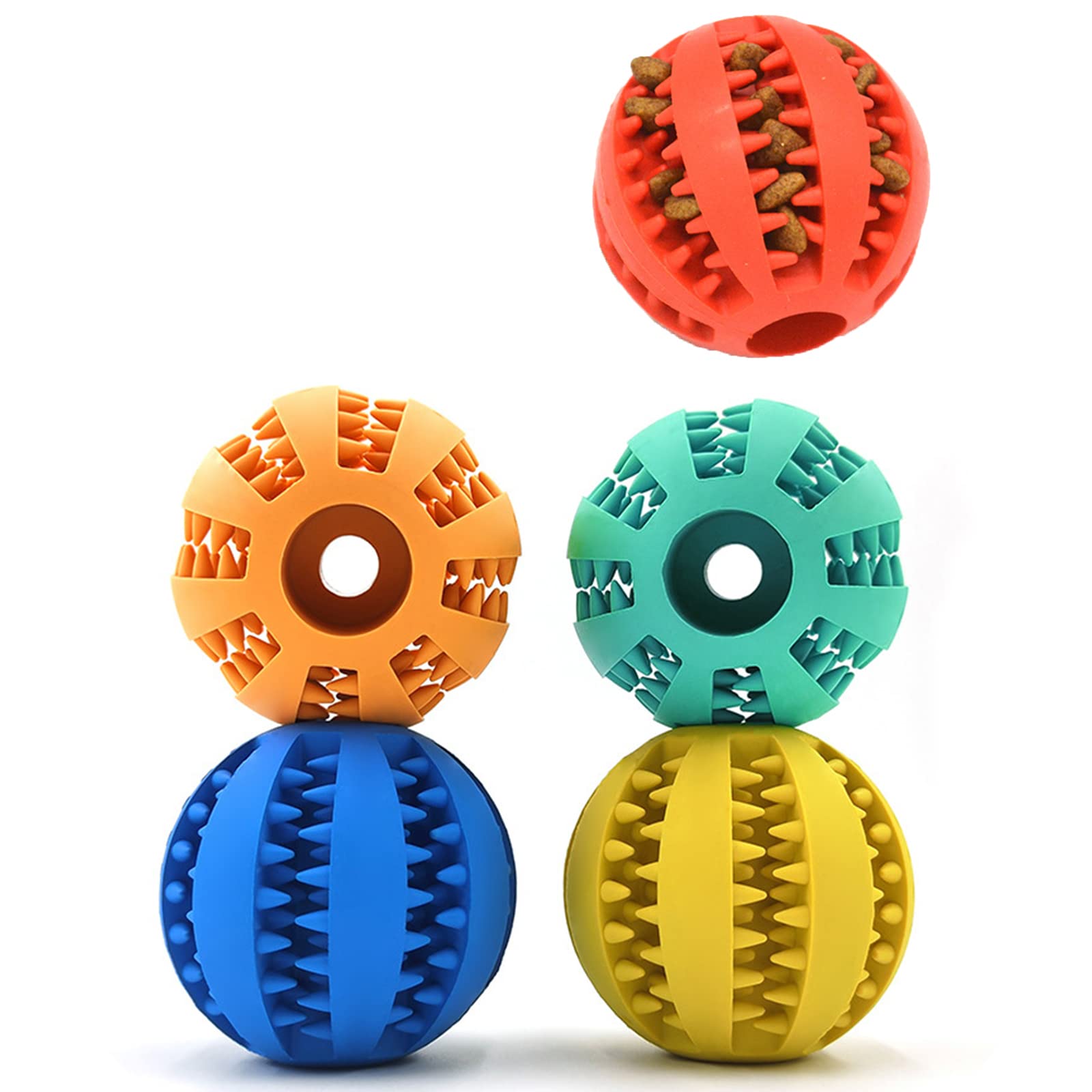 Yuehuam 5-Piece Dog Puzzle Chew Toys - Interactive Food Dispensing Toys for Teeth Cleaning & Mental Stimulation - Perfect for Indoor Play, Training & Boredom Relief