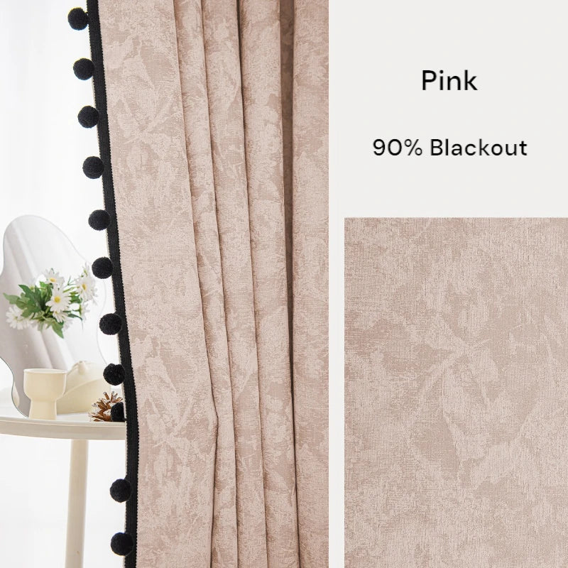 Patricia French Jacquard Floral Damask Blackout Curtains - Custom Room Darkening Window Drapes for Bedroom & Living Room Decor