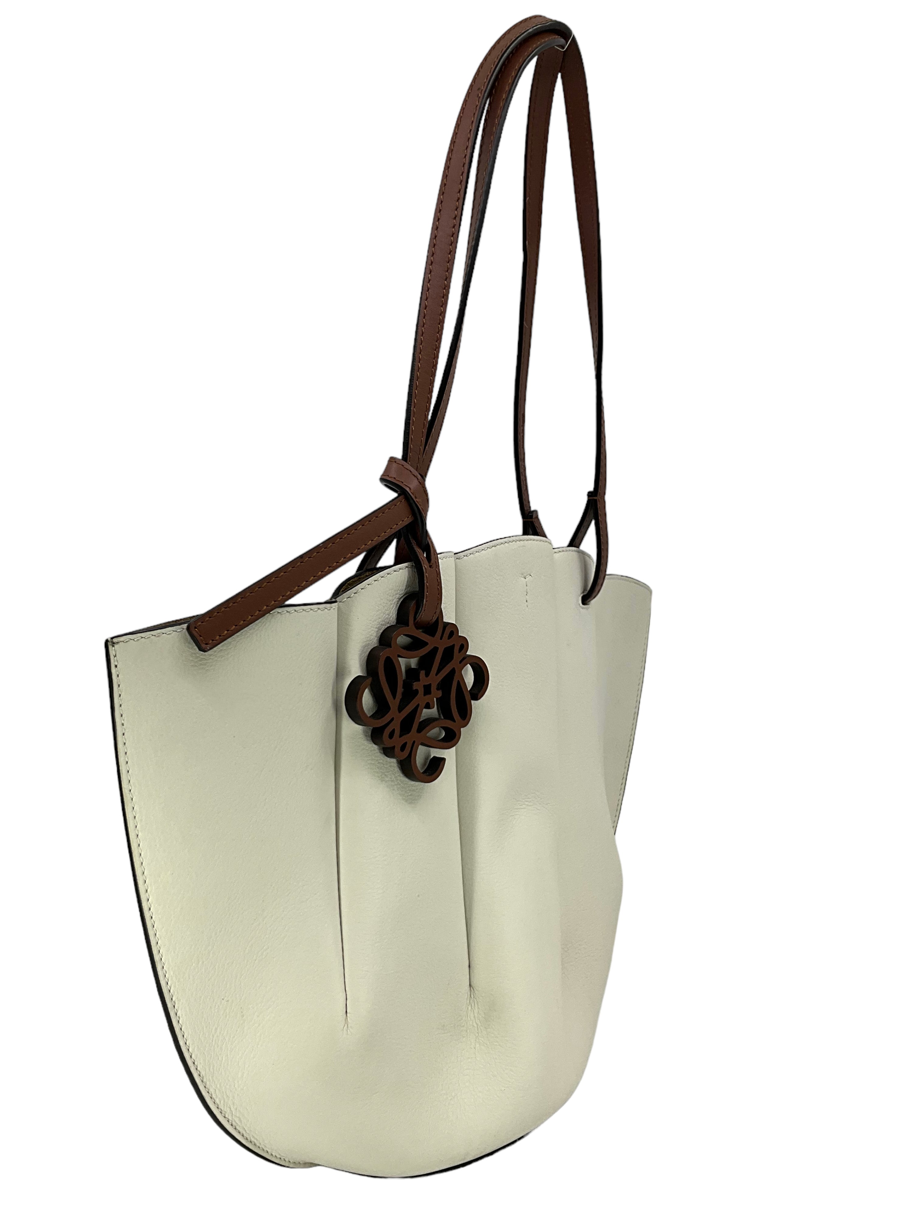 LOEWE Shell Small Leather Tote Bag for Women - Premium Genuine Leather Handbag - Perfect for Work, Travel & Everyday Use