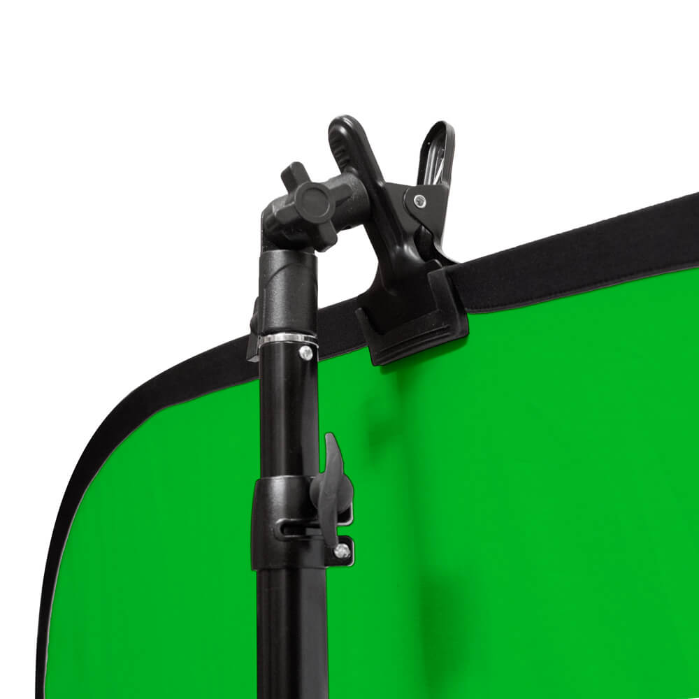 Green & Blue Collapsible Video Background with Stand & Clamp Set - Perfect for YouTube, TikTok & Zoom Meetings