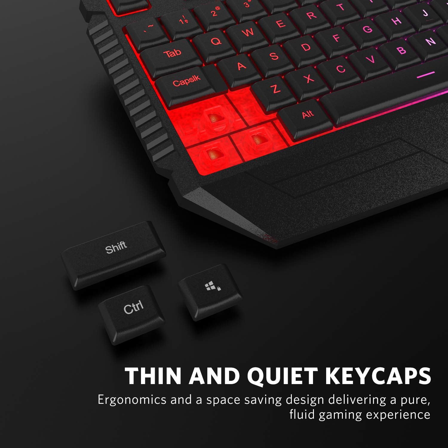 Rainbow Gaming Keyboard & Mouse Combo - 104 Keys, 1600 DPI for PC Gamers - Perfect for Esports & Office Work
