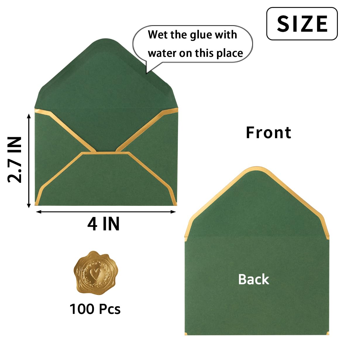 100-Pack Mini Gift Card Envelopes with Gold Border - 4