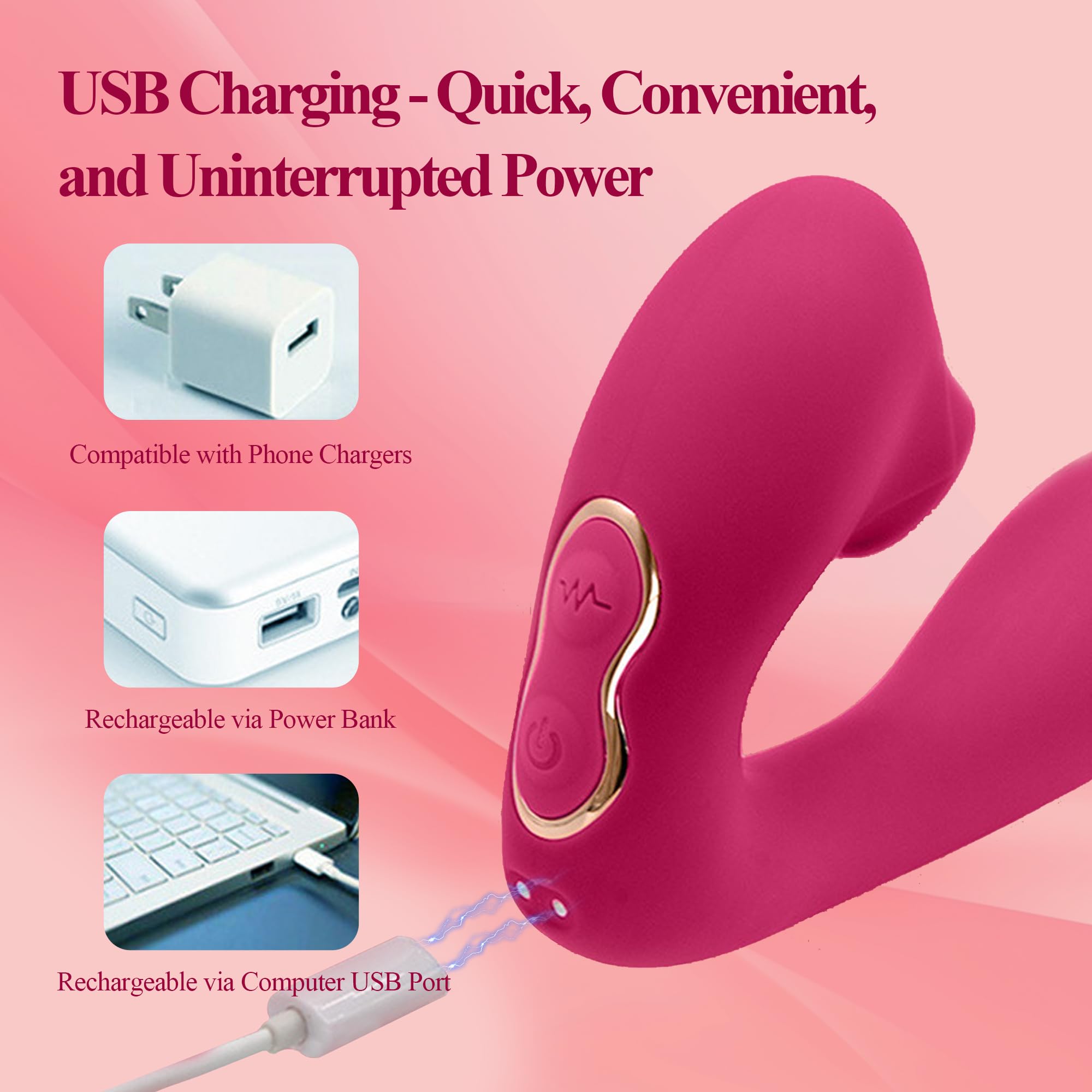 G Spot Vibrator & Clitoral Stimulator - Dual Action Tongue Licking Sex Toy for Women & Couples Play - Powerful Vibrating Adult Toy for Double Pleasure - Perfect for Solo Play & Romantic Nights