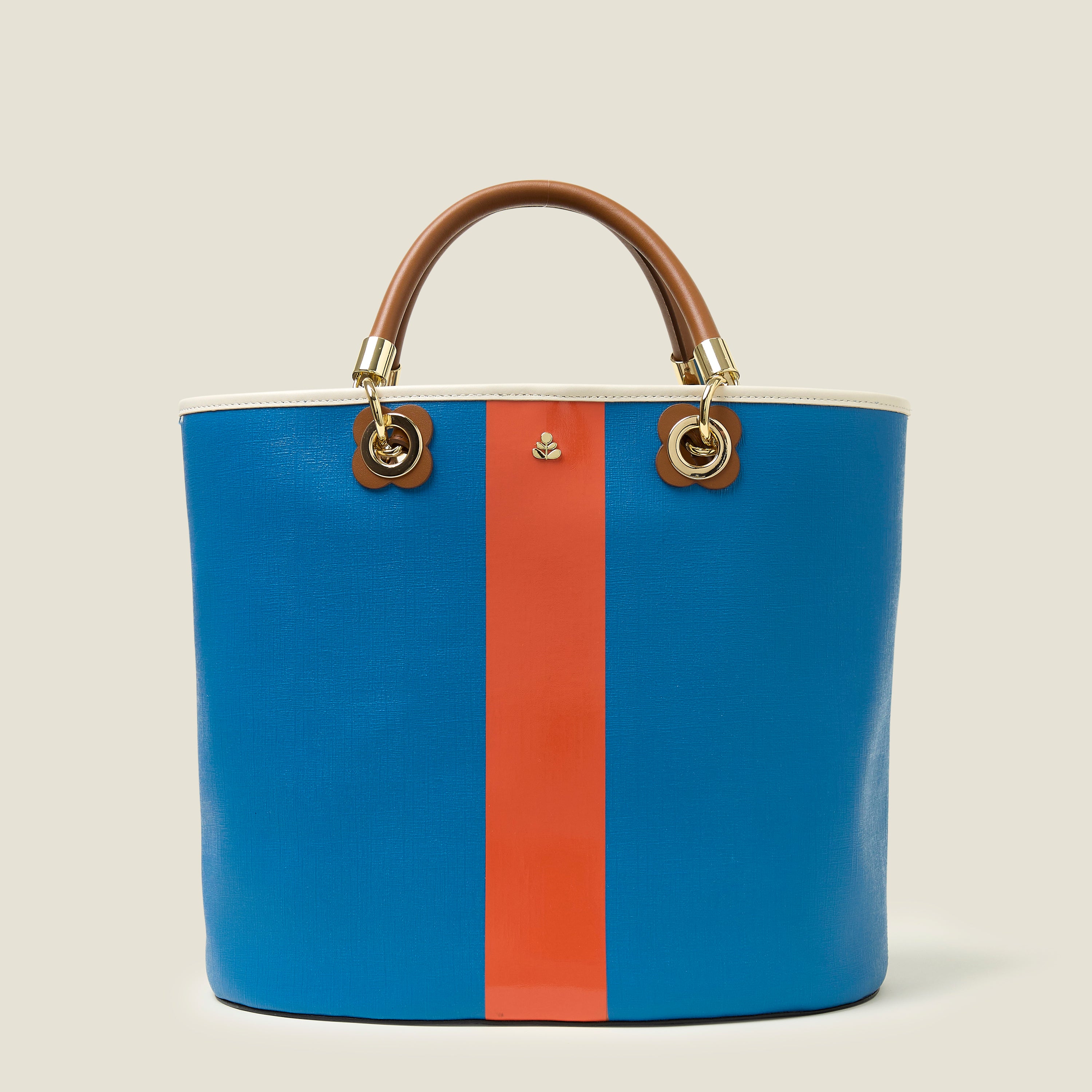 Smile Tote Bag - Color Block True Blue Design | Stylish & Durable Women's Shoulder Bag for Work, Travel & Shopping
