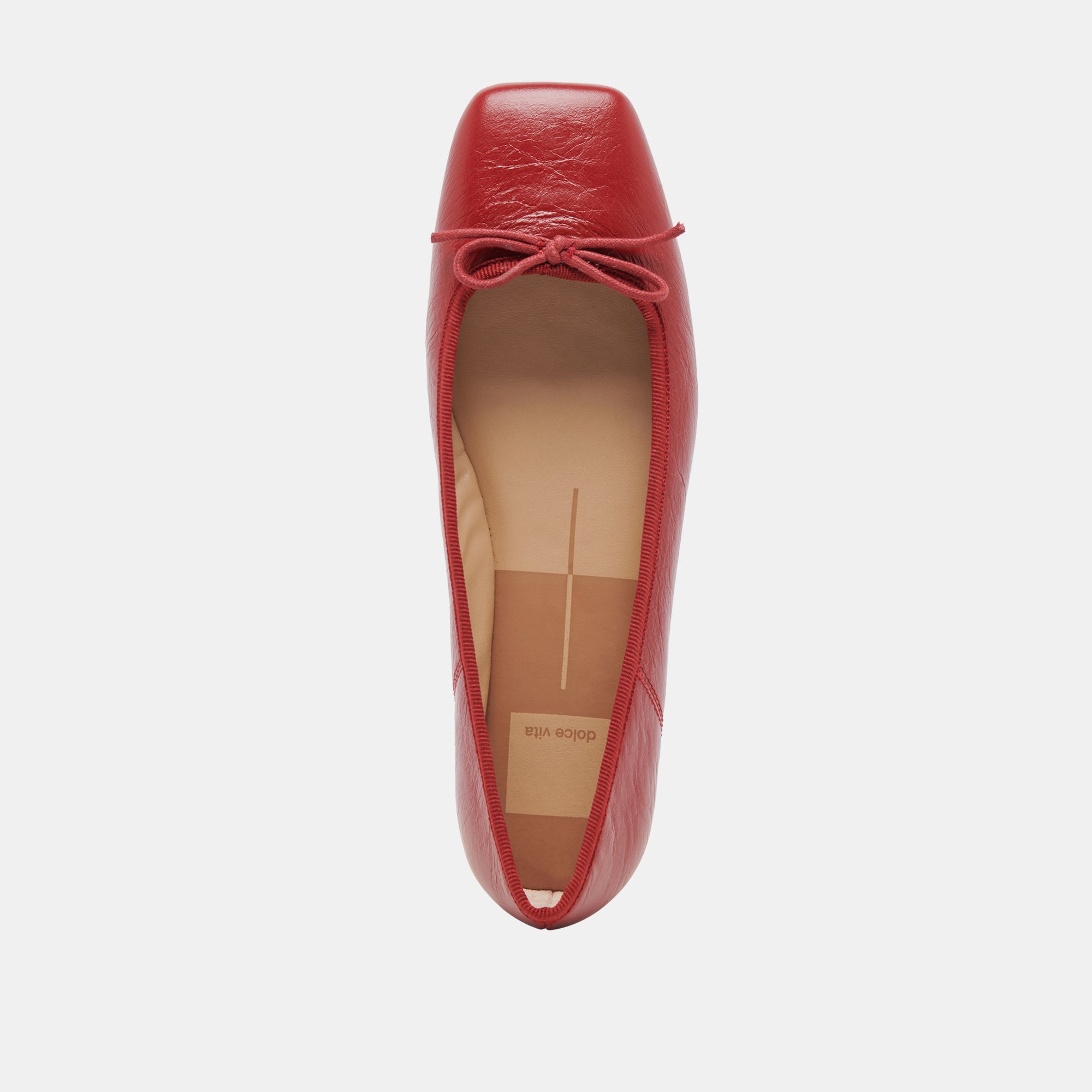 ANISA Women's Red Crinkle Patent Leather Ballet Flats - Comfortable & Stylish Shoes for Work, Casual Wear & Dance