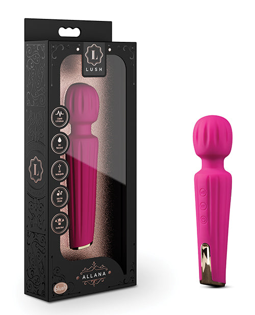 Allana Velvet Rechargeable Silicone Wand Vibrator - Waterproof & Ultra Quiet - Magenta/Rose Gold for Couples & Solo Pleasure - Perfect for Bedroom & Travel Use