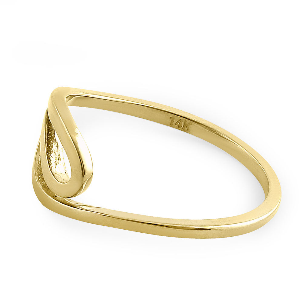 14K Solid Yellow Gold Hieroglyphic Wave Ring - Elegant Egyptian-Inspired Jewelry for Women, Perfect for Gifts, Weddings & Special Occasions