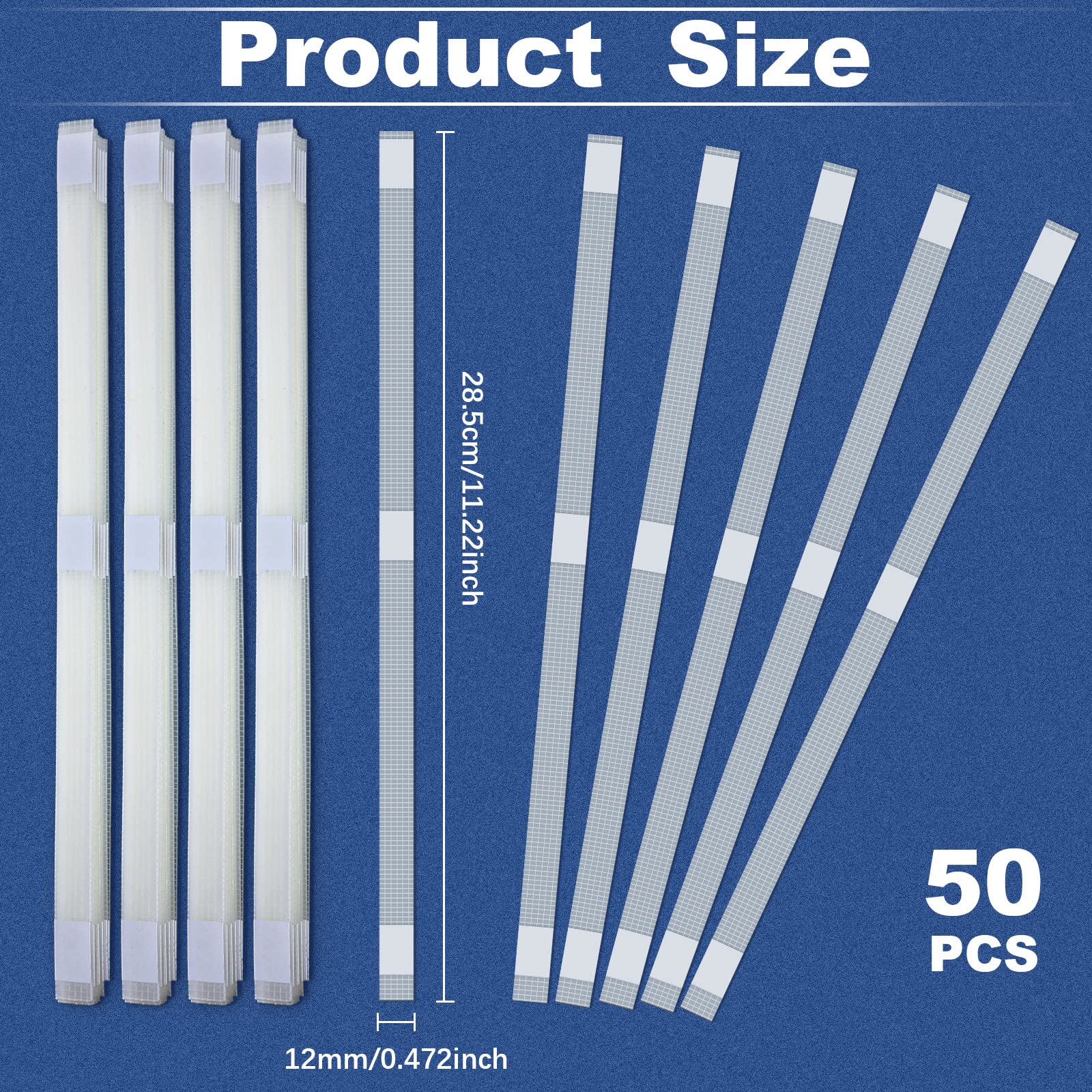 Outus 50 Pcs Strong Adhesive Mesh Glue Strips - 12mm Book Binding Repair Tape for Albums, Photos, Documents | Perfect for Scrapbooking, Picture Framing & File Organization