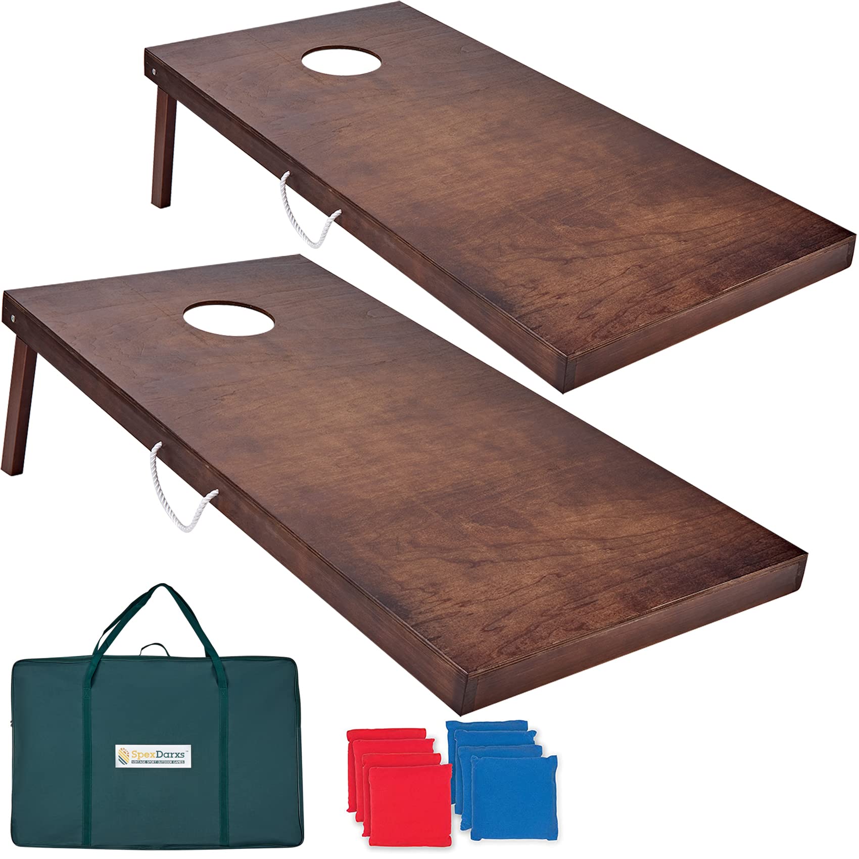 Premium Wooden Cornhole Set - 3X2FT & 4X2FT Cornhole Boards with 8 Bean Bags & Carrying Case - Portable Toss Game for Backyard, Tailgate, BBQ Parties, Camping & Outdoor/Indoor Fun - Perfect for Family Gatherings, Picnics & Game Nights