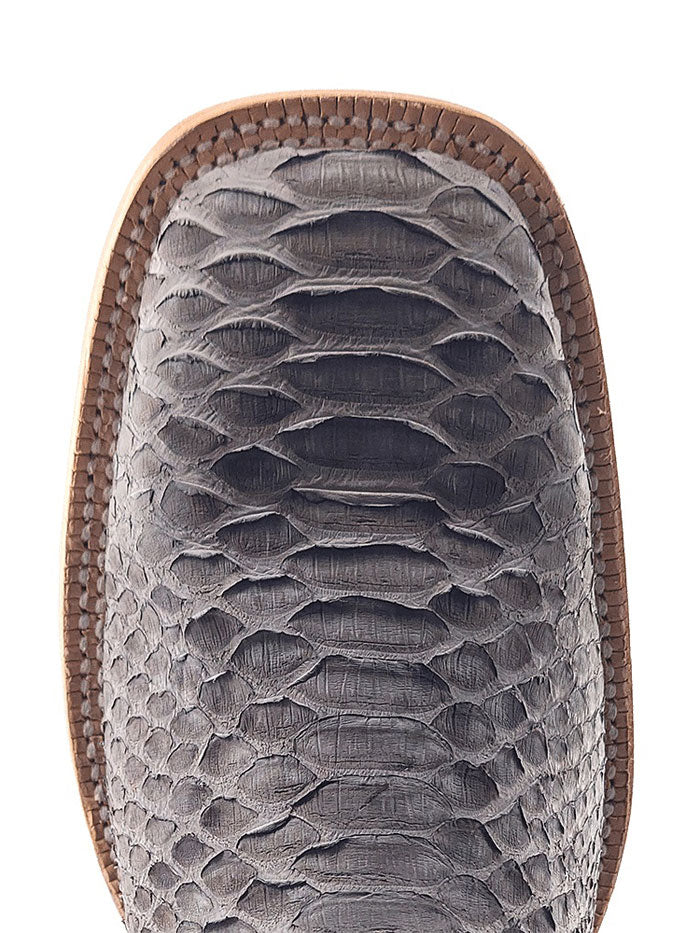 R.Watson RW7914 Men's Grey Suede Back Cut Python Western Boots - Perfect for Rodeo, Country Dancing & Cowboy Fashion