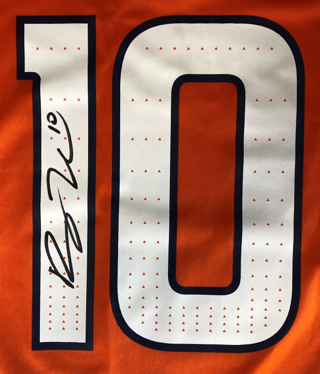 Bo Nix Autographed Denver Broncos Orange Nike Game Replica Jersey - Authentic Signed Football Collectible for Fans, Memorabilia Display & Sports Decor