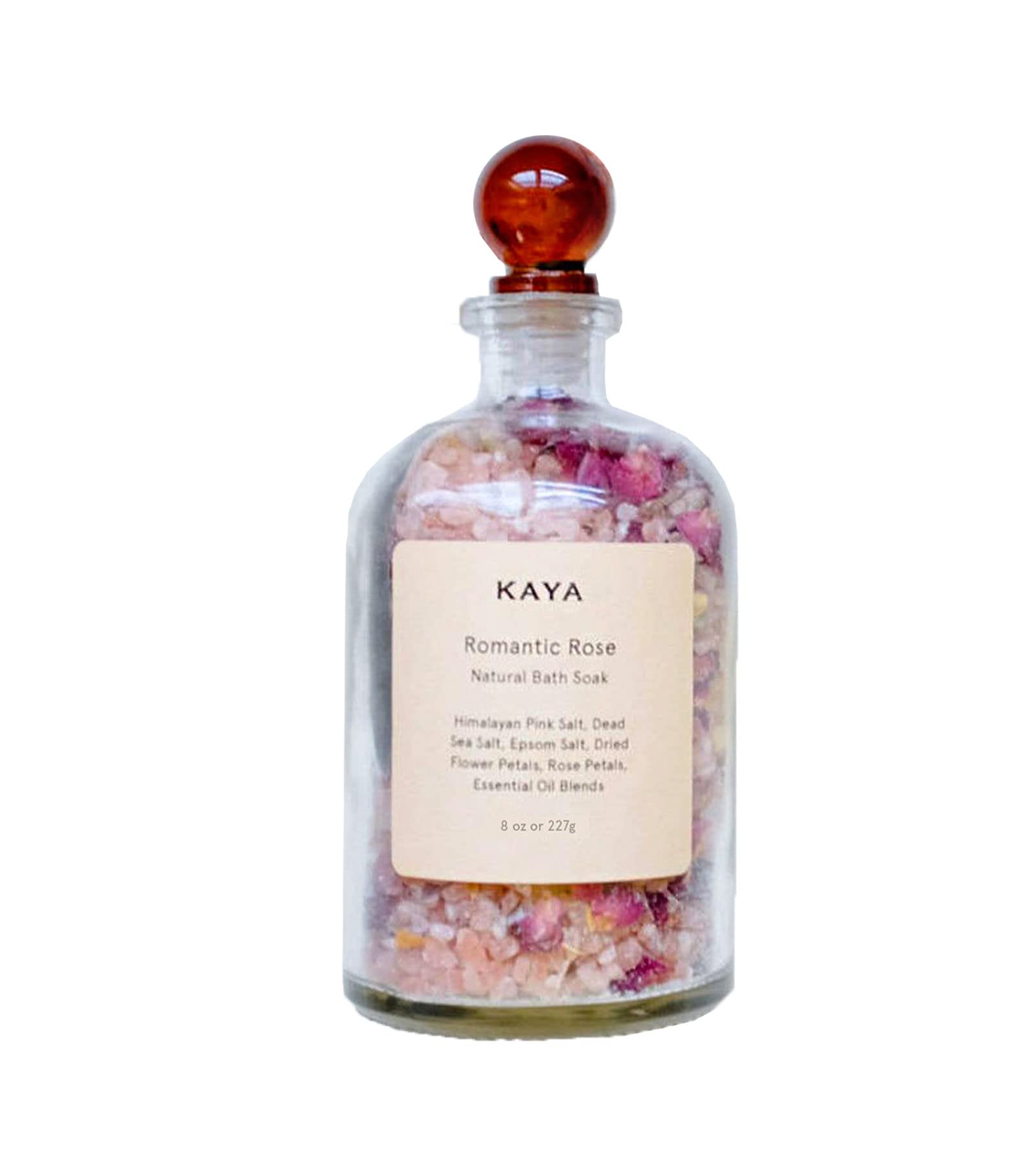 Kaya Rose Bath Soak - 8oz All Natural Relaxing Bath Salts for Women | Perfect Gift for Mom, Wife & Her | Spa Day at Home, Stress Relief & Self Care