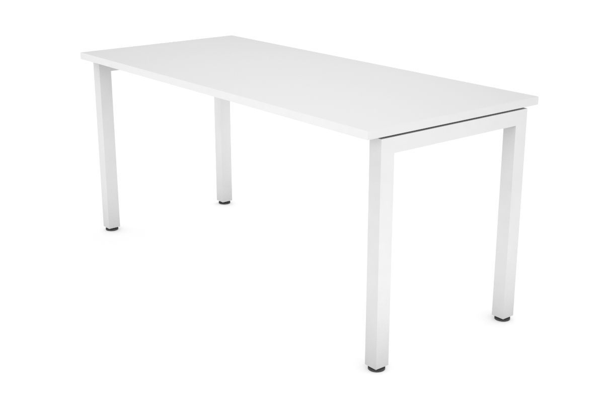 White Quadro Square Legs Table Frame - Sturdy & Modern Dining Table Base for Kitchen, Restaurant, and Outdoor Use