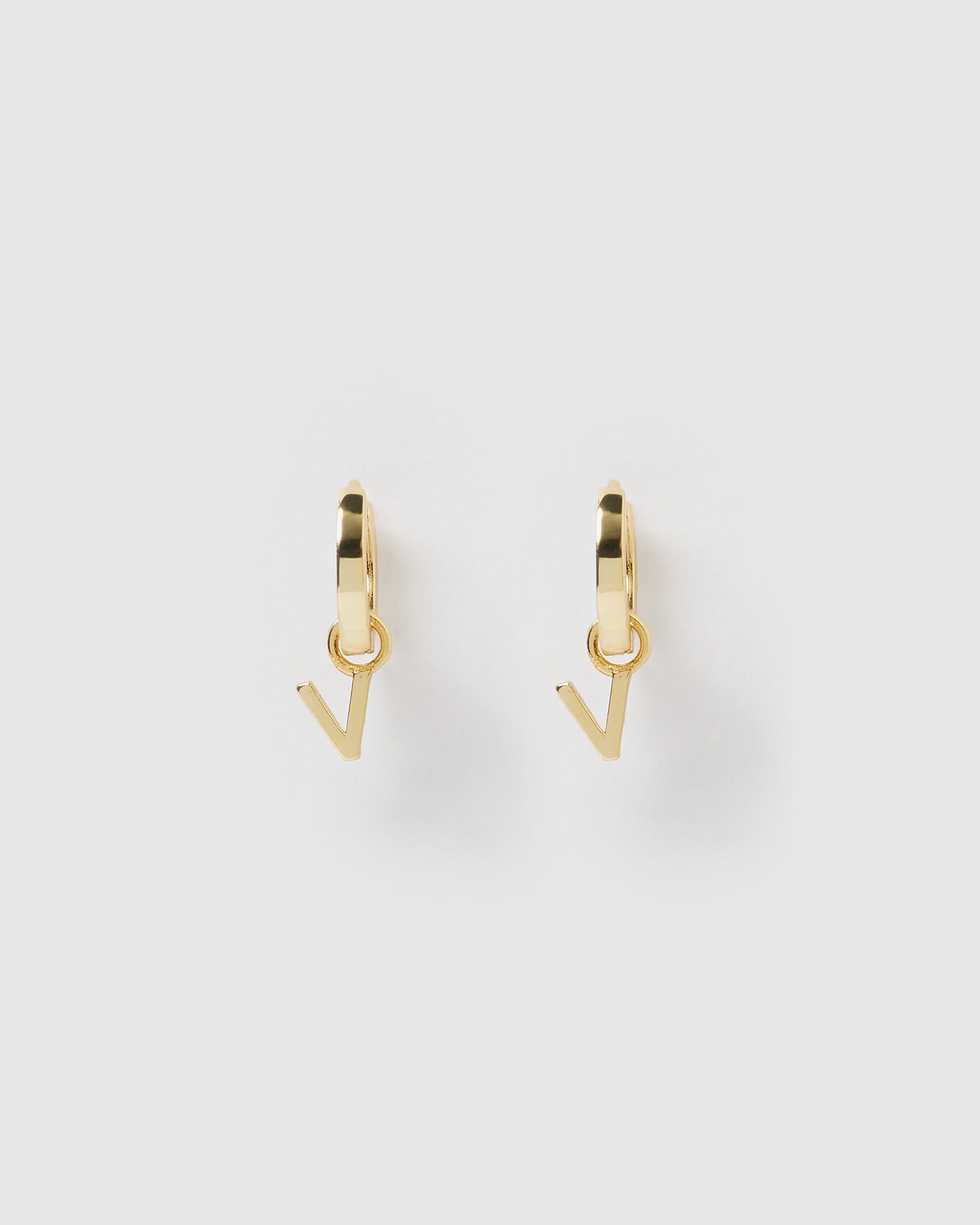 Gold Alphabet Letter V Huggie Earrings - Minimalist Initial Jewelry for Women, Perfect for Gifts, Everyday Wear & Special Occasions