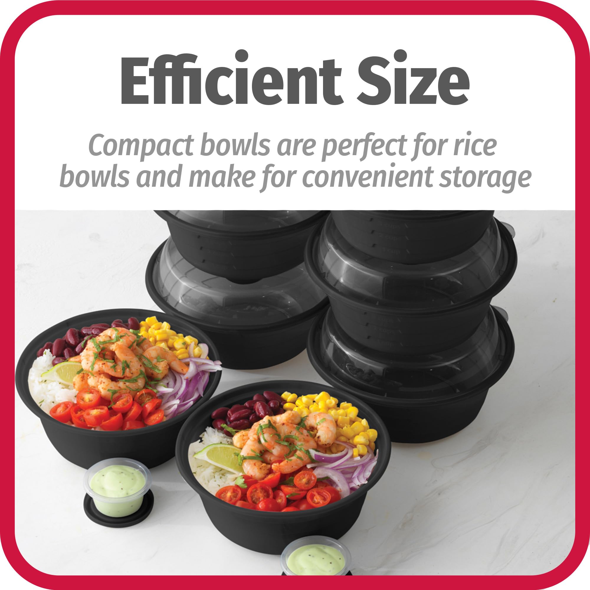 GoodCook BPA-Free Meal Prep Containers with Dressing Cups - 10-Piece Microwave & Dishwasher Safe Food Storage Set with Snap Lids | Perfect for Meal Prepping, Lunches, Office Meals & Healthy Eating