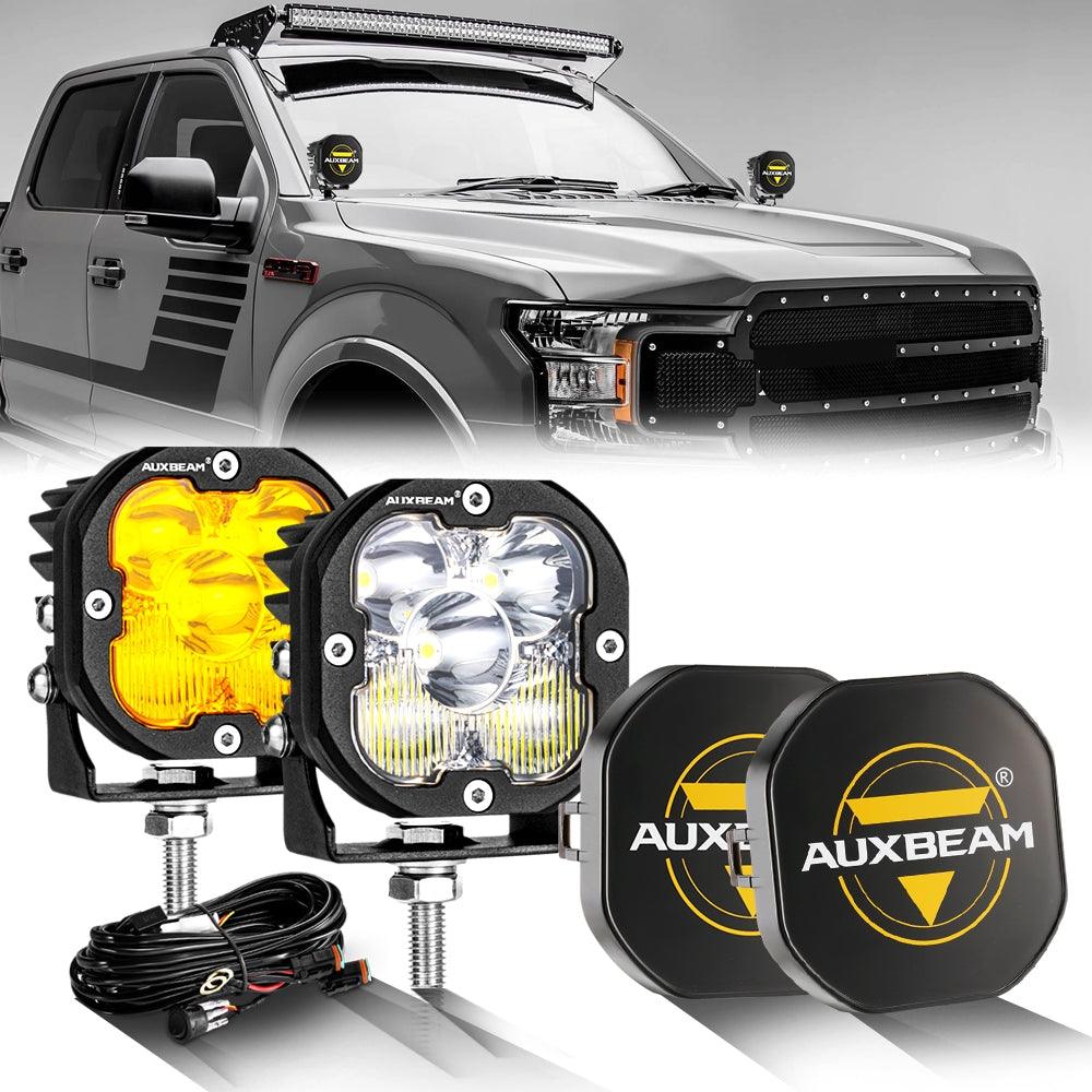 XP ULTRA Series 3 Inch 80W Combo Beam LED Pods - Amber & White Off-Road Lights for Trucks, Jeeps, ATVs - Waterproof Fog Lights for Night Driving, Hunting, Camping