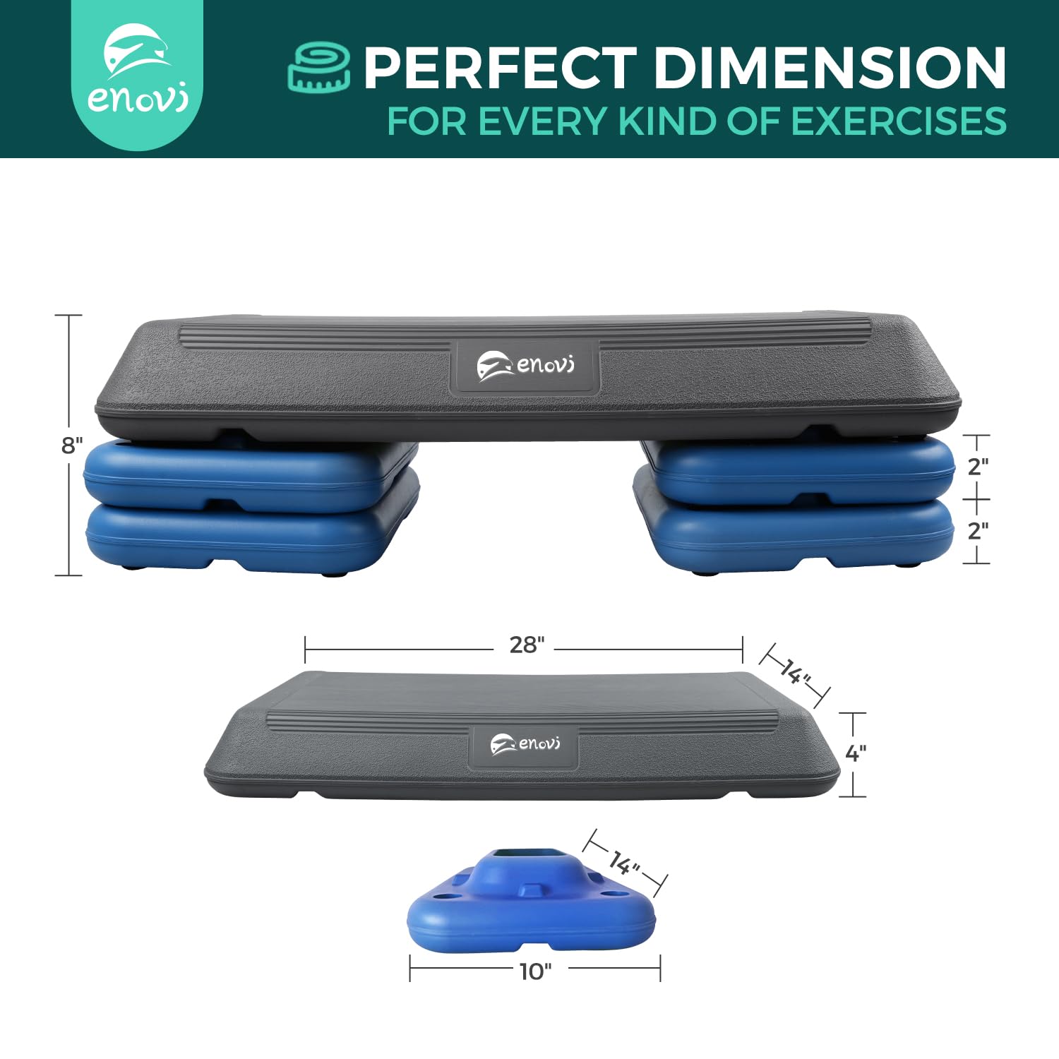 Best Aerobic Step Platform for Home Workouts - Adjustable Exercise Step for Cardio & Fitness - Perfect for Step Aerobics, HIIT & Strength Training
