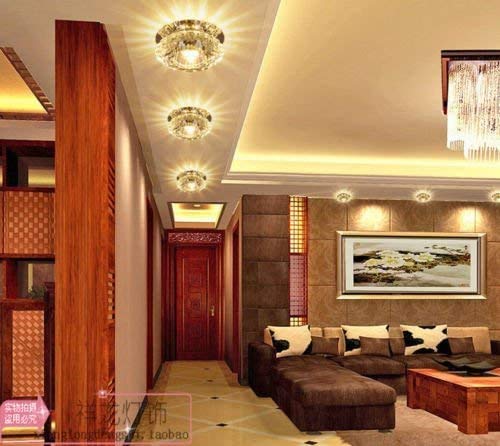 SXNING 3W LED Ceiling Light - Crystal Chandelier for Living Room, Corridor & Aisle - Warm White Lighting - Perfect for Home, Hotel & Office Decor