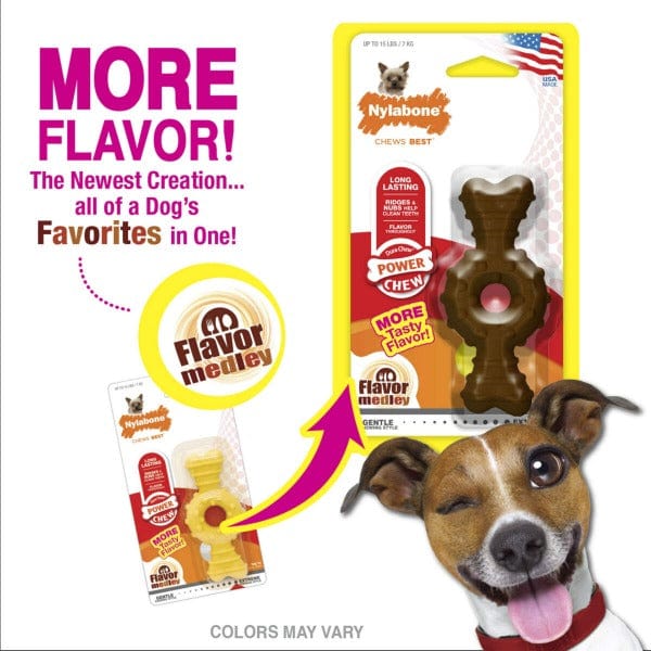 Nylabone Power Chew Textured Ring Bone - Durable Dog Chew Toy for Aggressive Chewers | Perfect for Teething Puppies & Dental Health