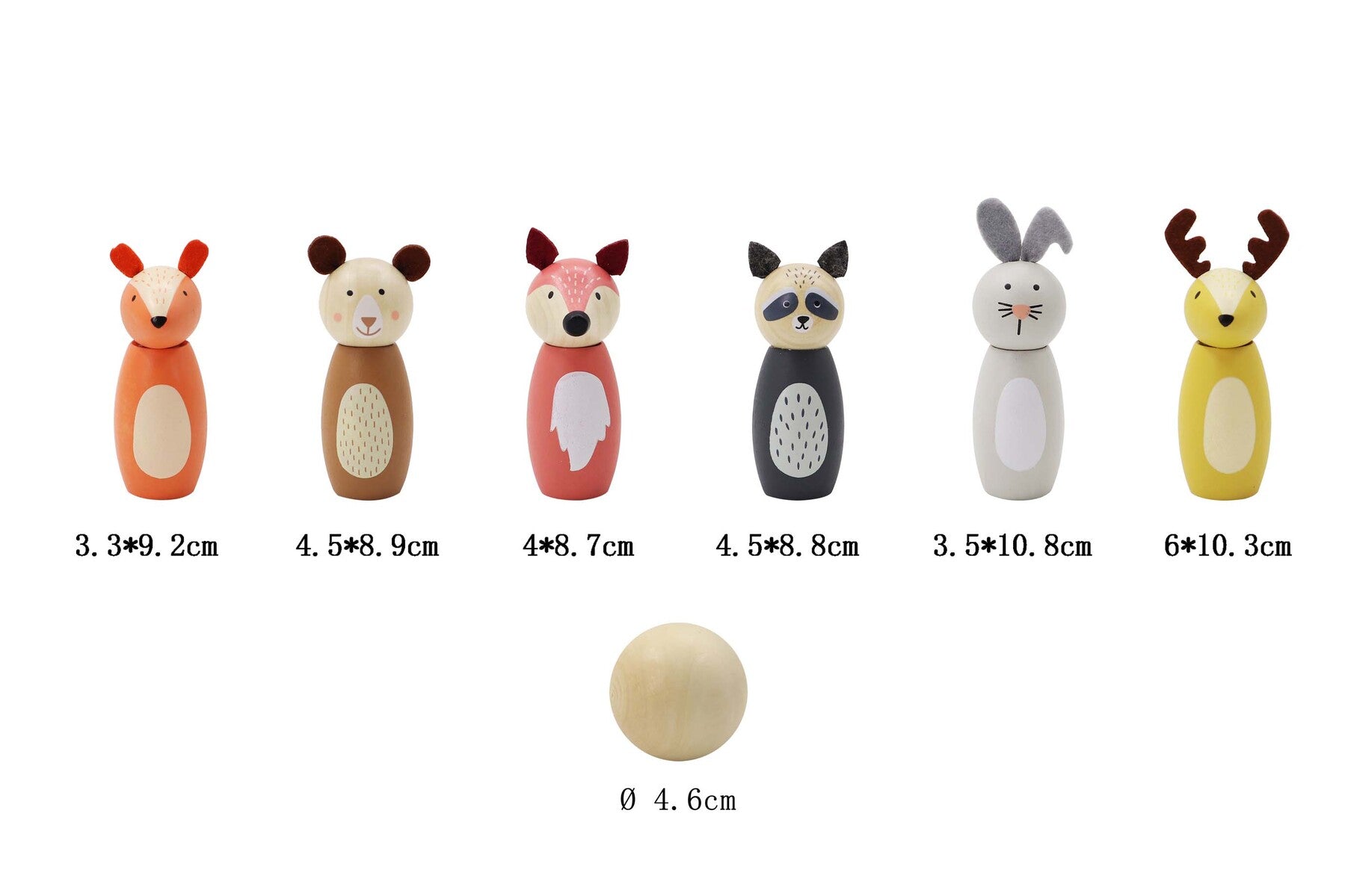 Premium Wooden Forest Animal Skittles Set for Kids - Eco-Friendly Bowling Game Toys for Toddlers & Children - Perfect for Indoor Play, Birthday Gifts, and Family Game Nights