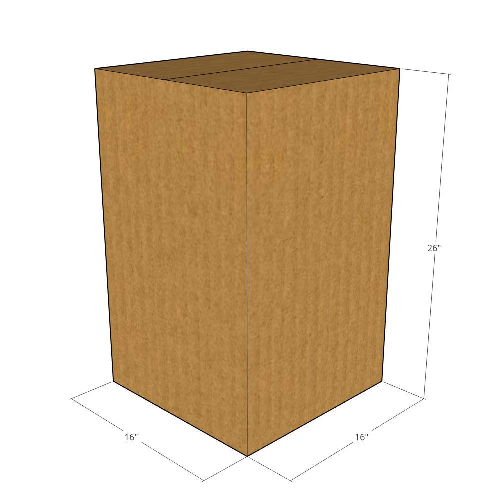 16x16x26 Inch 175 LBS ECT 32 Corrugated Shipping Boxes - Heavy Duty Moving & Storage for Home, Office & Warehouse