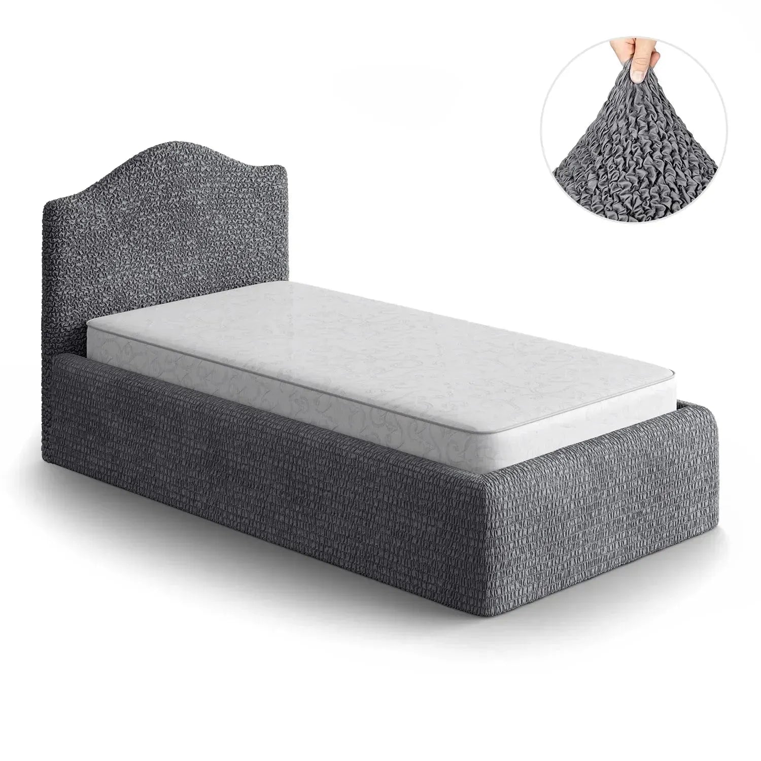 Twin Size Bed Headboard & Frame Slipcover - Microfiber Collection for Cozy Bedroom Makeover | Perfect for Dorm Rooms, Guest Beds & Home Decor Upgrade