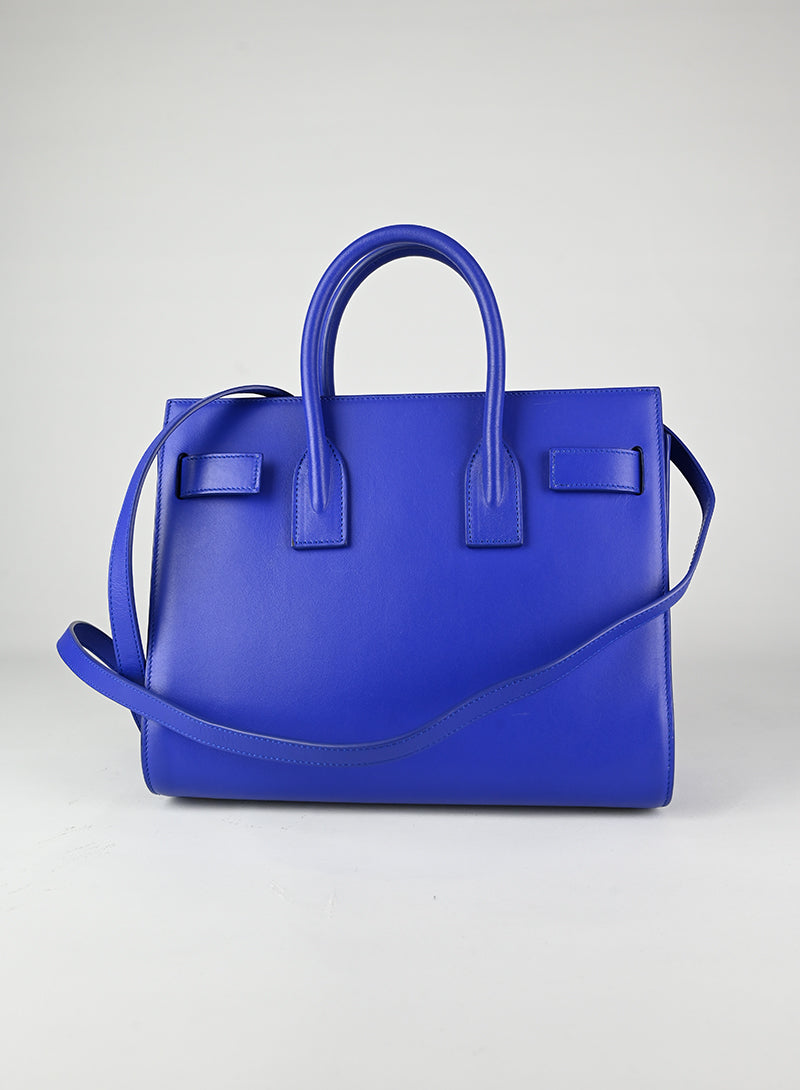 Saint Laurent Sac de Jour Baby Blue Leather Handbag - Luxury Designer Tote Bag for Women, Perfect for Work, Travel & Everyday Use
