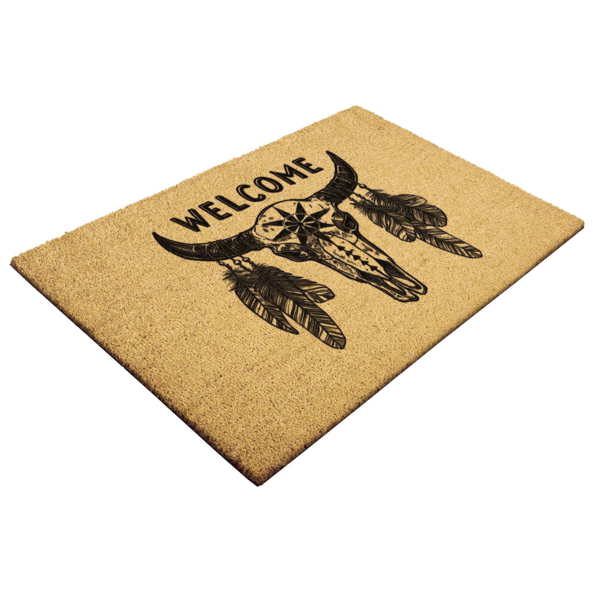 Natural Coir Welcome Door Mat - Farmhouse Style Non-Slip Entryway Rug for Home Decor | Perfect for Front Door, Porch, and Mudroom