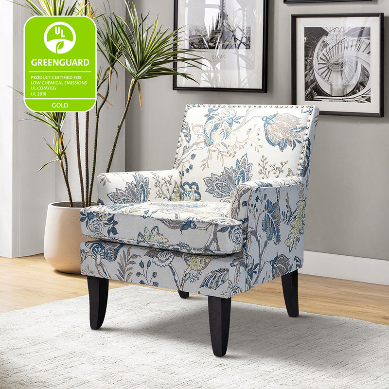 Bradley Armchair - Modern Accent Chair for Living Room, Bedroom & Office - Comfortable Upholstered Lounge Chair with Sturdy Wooden Legs - Perfect for Relaxing, Reading & Decorating Your Home