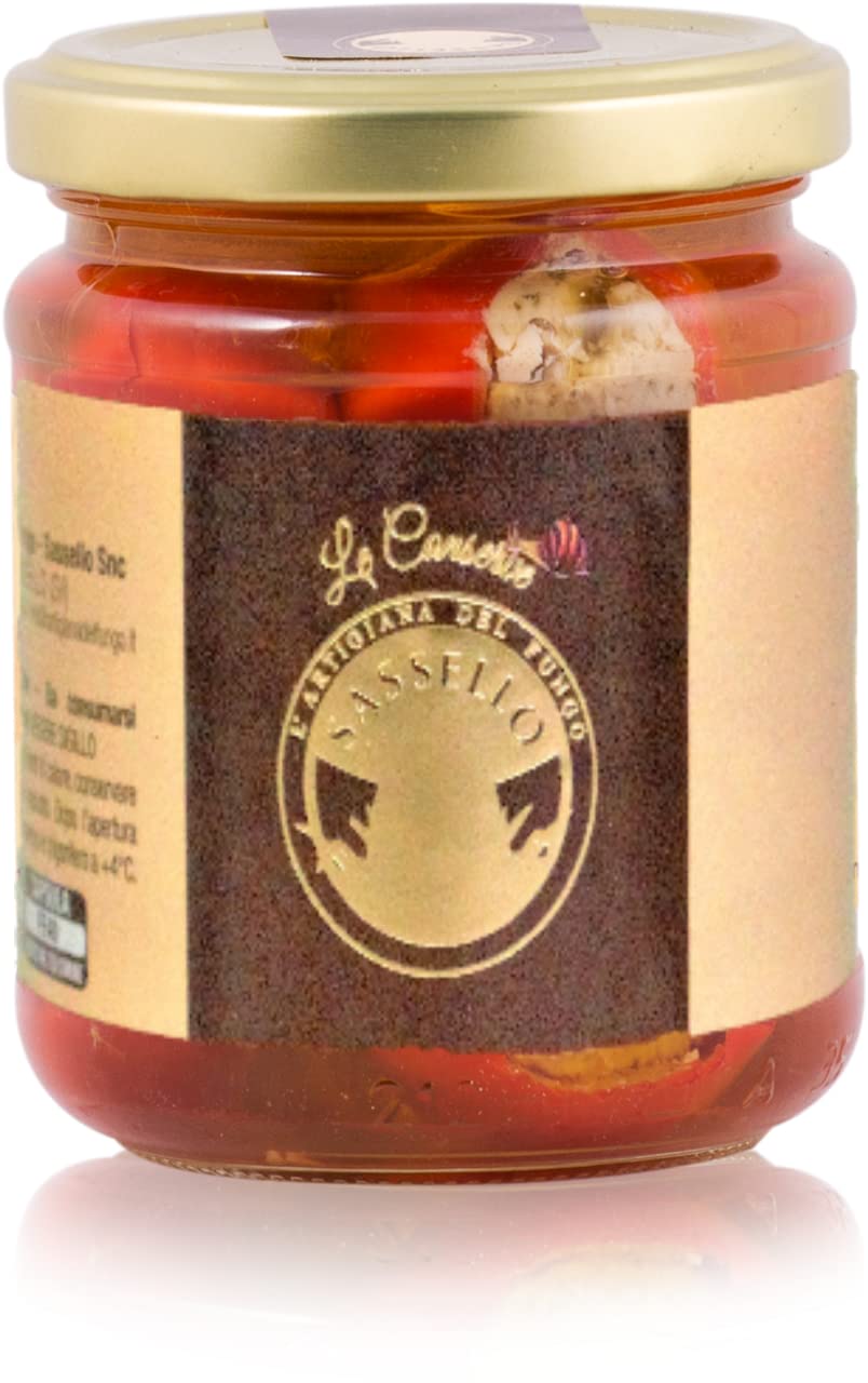 Peperoncini Piemontesi Stuffed in Extra Virgin Olive Oil - 200g | Authentic Italian Stuffed Peppers | Perfect for Antipasto, Salads & Charcuterie Boards