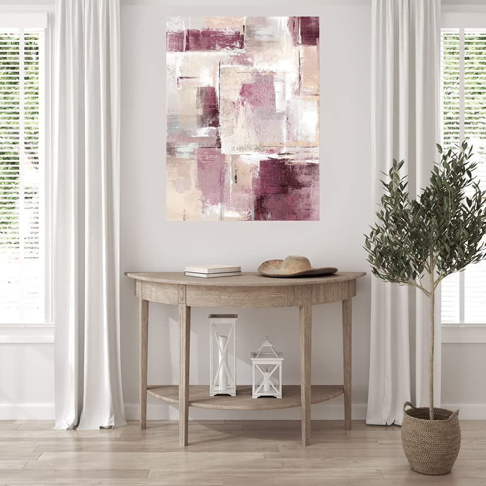 Abstract Canvas Wall Art - Handmade Fine Art Canvas Block Painting by Willowbrook - Ready to Hang 35x46 Inch - Perfect for Living Room, Bedroom, Office & Home Decor