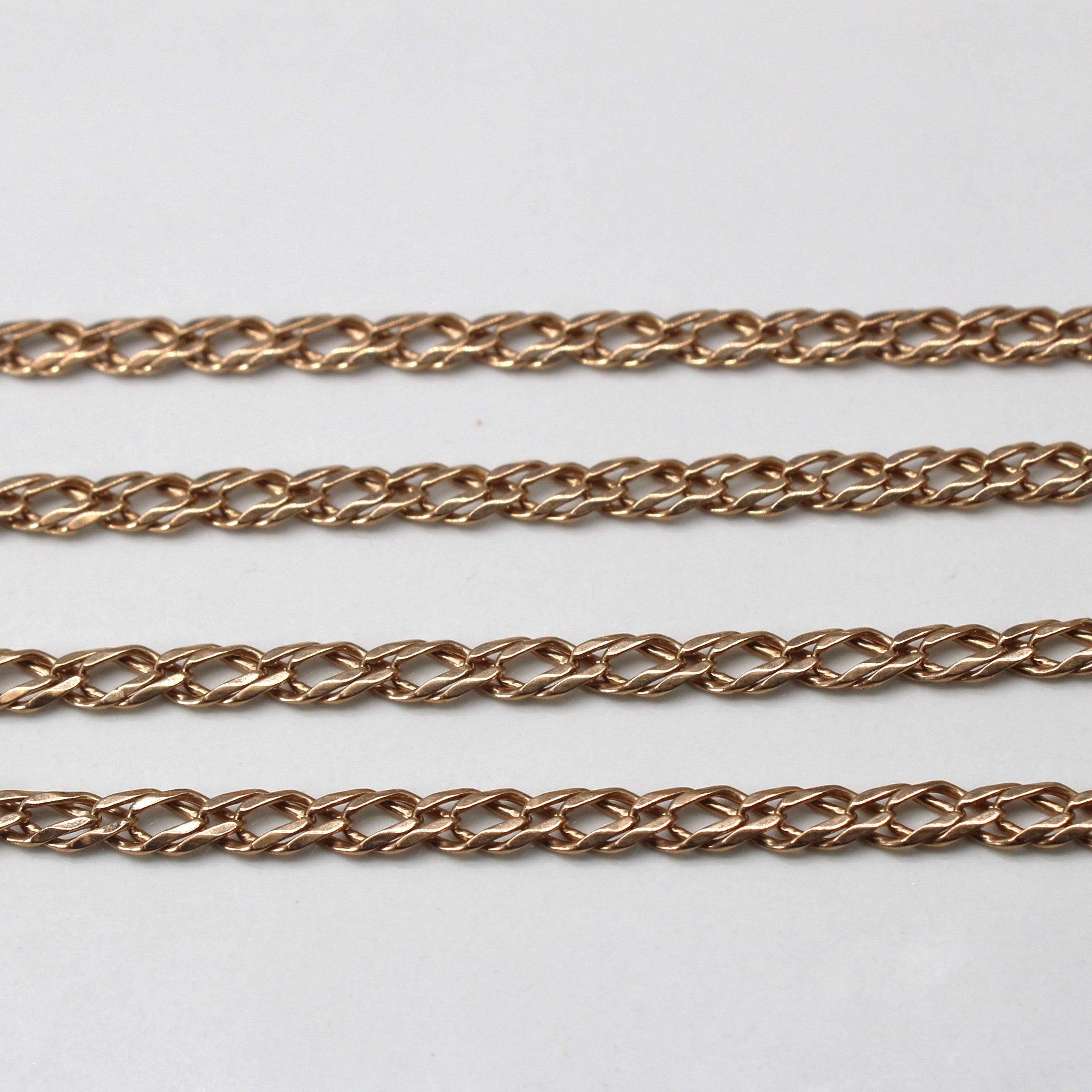 10K Yellow Gold Double Curb Link Chain Necklace 23
