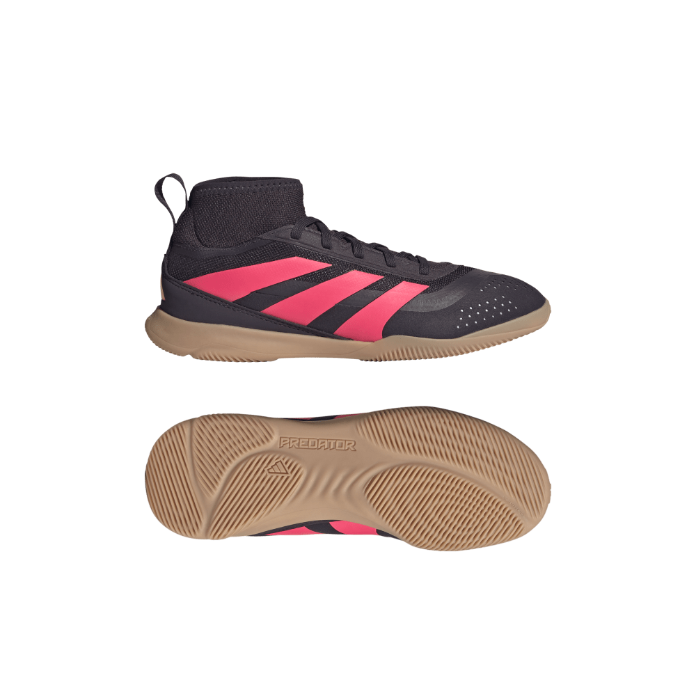 Adidas Predator League Indoor Soccer Shoes for Kids - Youth Football Cleats (Aurora Blue/Turbo/Gum) - Perfect for Indoor Training & School Gym Class