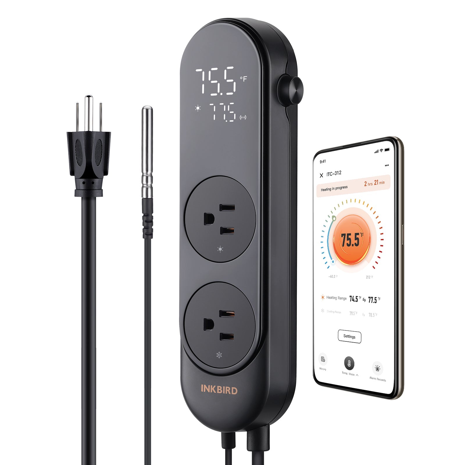 ITC-312 Digital Temperature Controller - Precise Thermostat for Home Brewing, Aquariums & Reptile Tanks | Easy-to-Use PID Control for DIY Projects & Scientific Experiments