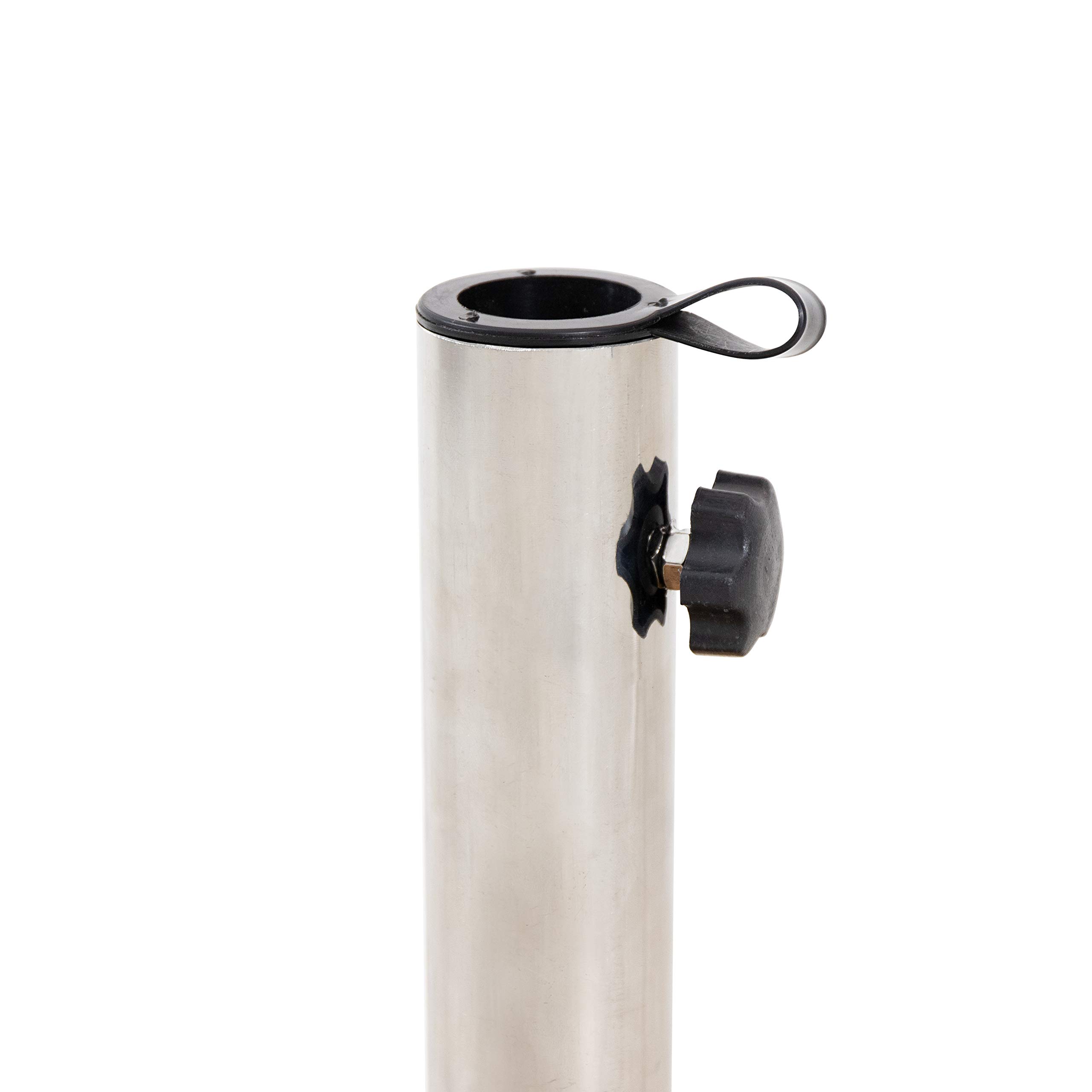 Christopher Knight Home 314641 Ralph Outdoor Umbrella Base - 17.75 Inch Heavy Duty Teak & Stainless Steel Weighted Stand - Perfect for Patio, Poolside, Garden, and Backyard Use