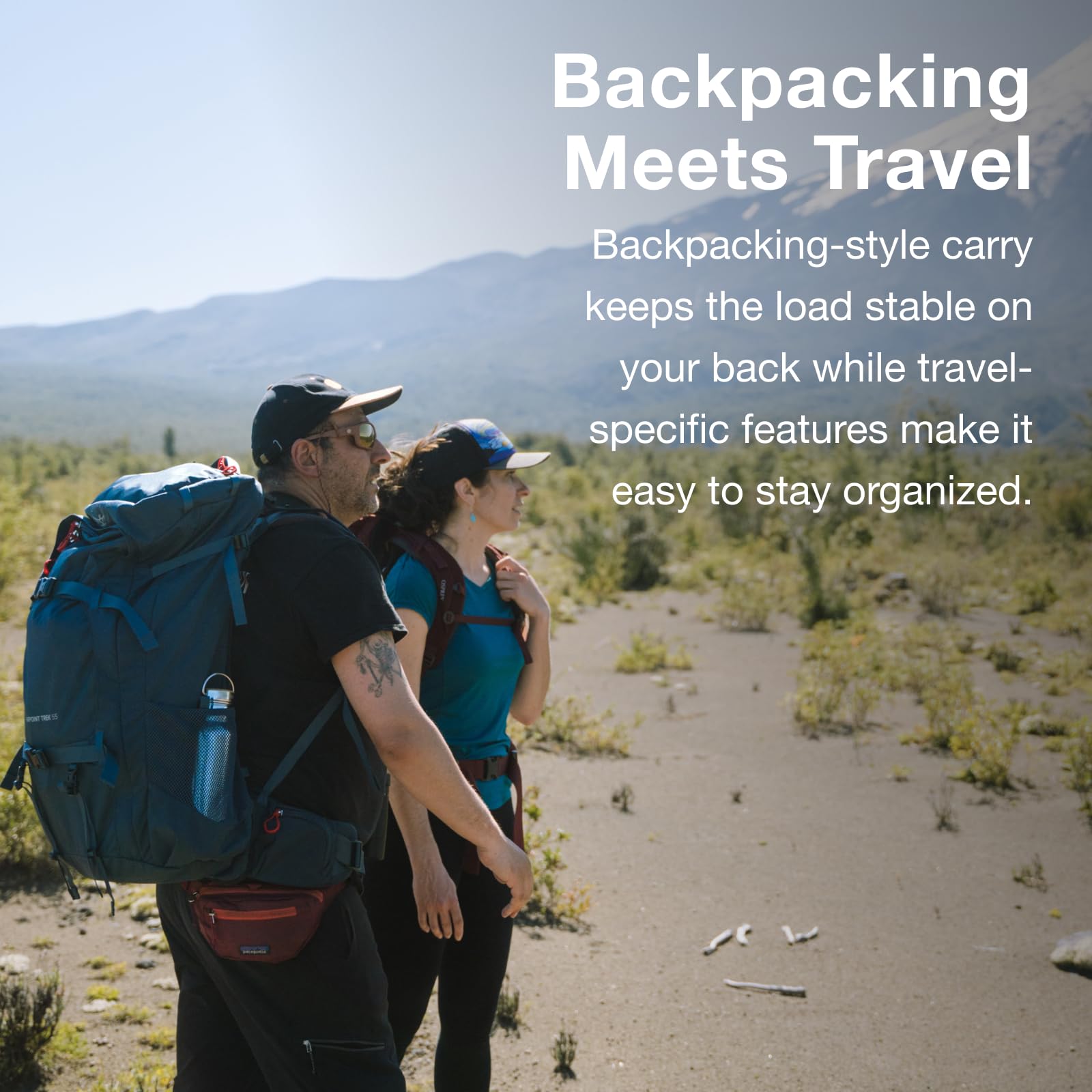 Osprey Farpoint Trek 75L Men's Travel Backpack - Lightweight Hiking Backpack for Outdoor Adventures, Camping & Air Travel - Black