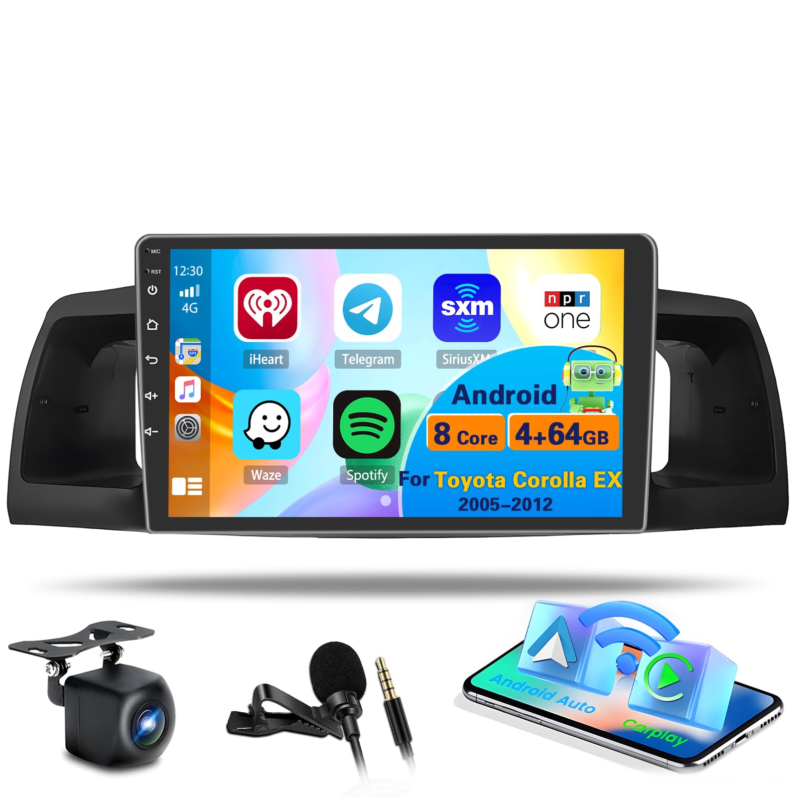 8-Core 4+64GB Android 13 Car Stereo for Toyota Corolla EX 2005-2012 | 9