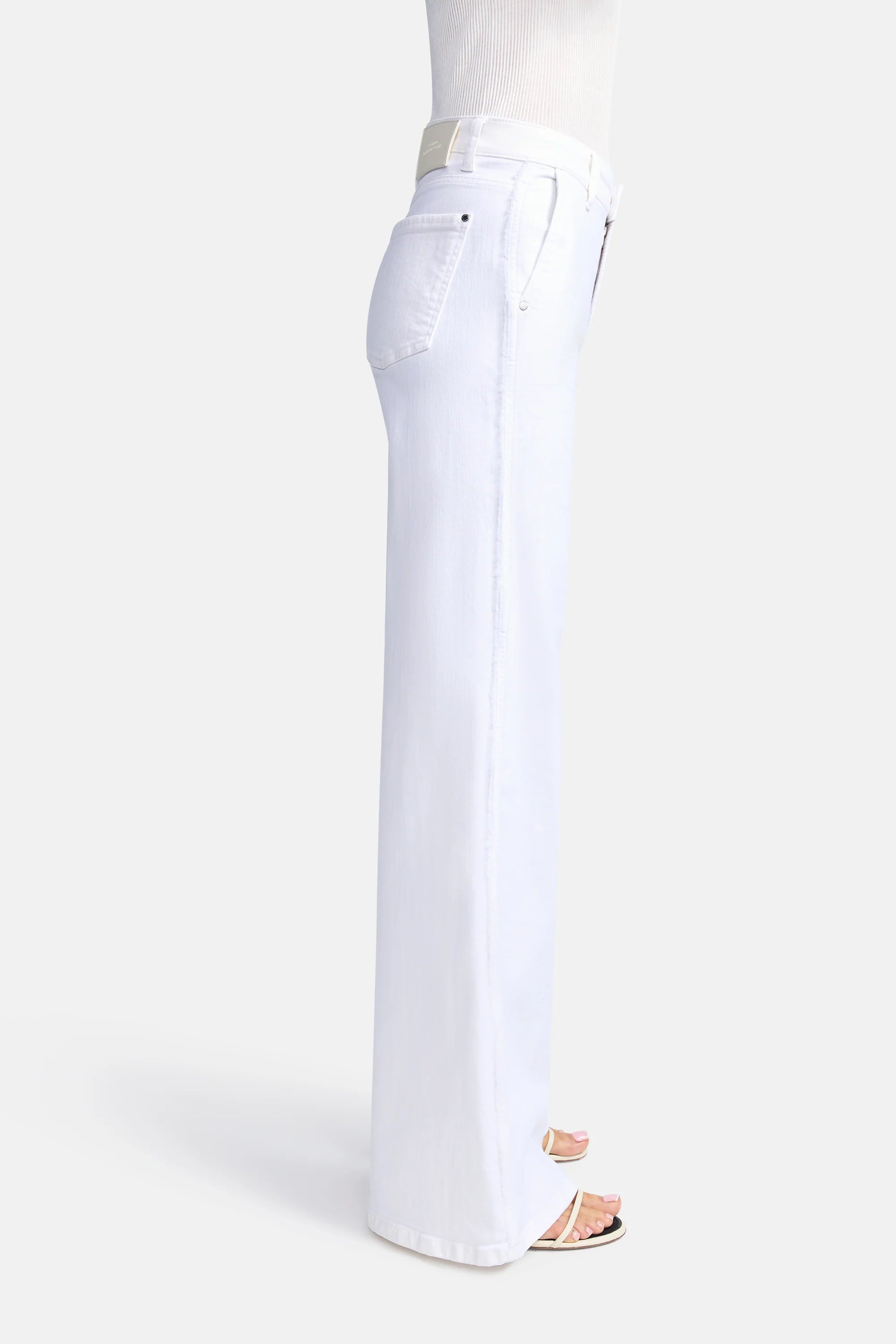 Alek Long Wide Fit Jeans for Women - Pure White Stone Wash Denim Pants | Comfortable & Stylish for Casual Wear, Work, and Everyday Outfits
