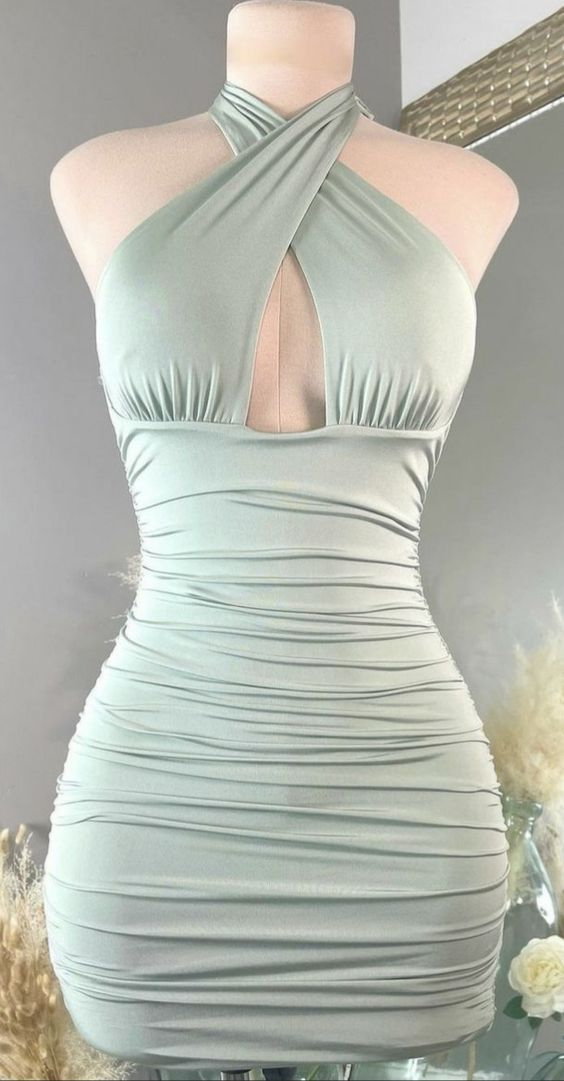 Sexy Halter Neck Sheath Mini Dress - J4516 for Birthday Party, Night Out, or Special Occasion