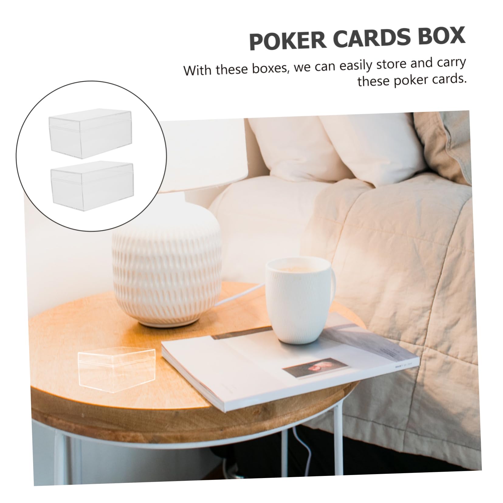 Hohopeti 2-Piece Plastic Poker Card Holder Case - Deck Storage Box for Playing Cards | Perfect for Poker Nights, Game Nights, and Travel