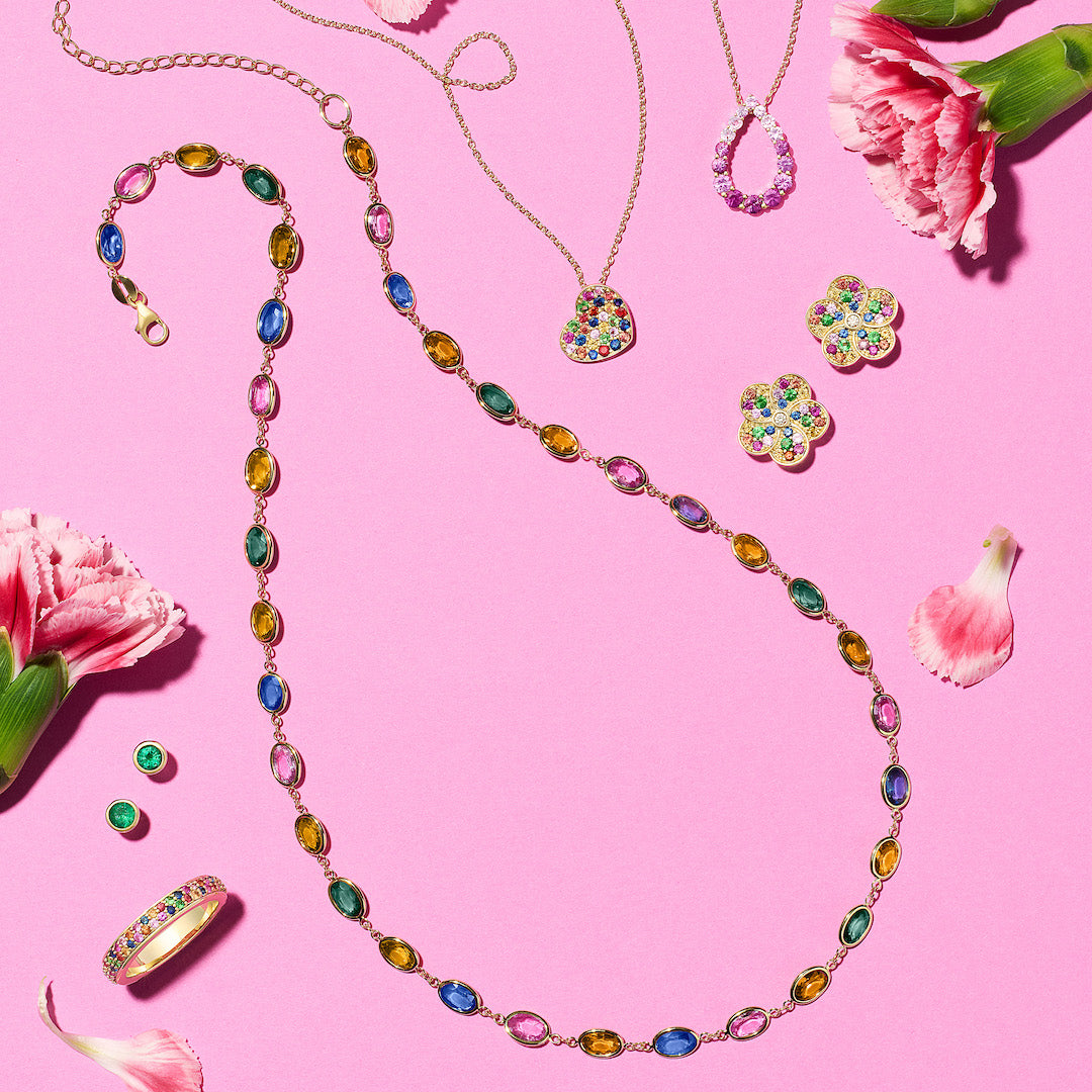 Exquisite Multi-Color Sapphire Pendant Necklace for Women - Elegant Jewelry Gift for Anniversary, Birthday & Special Occasions