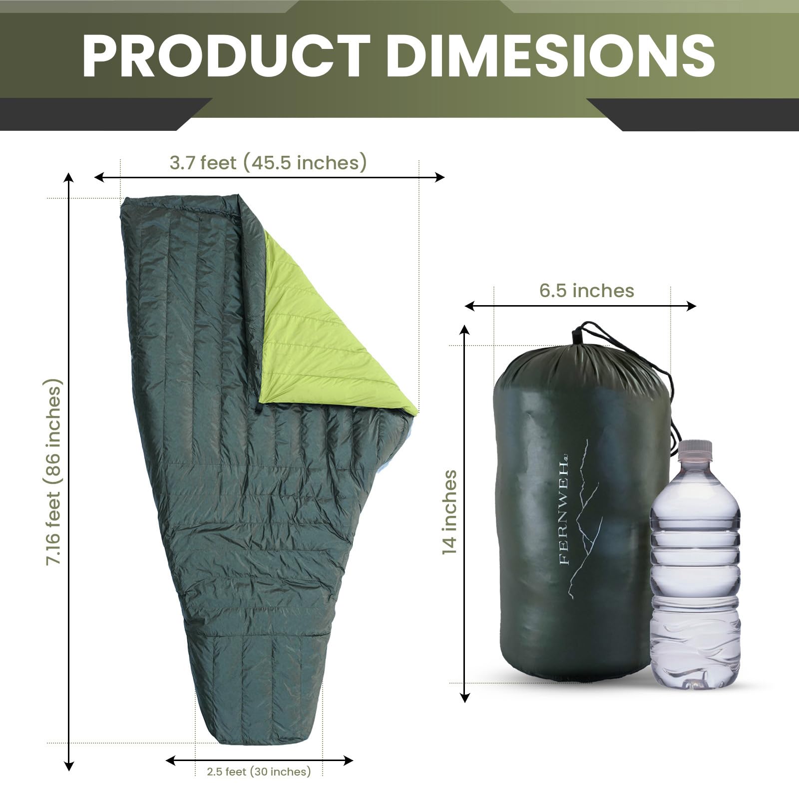 Ultralight 850 Down Sleeping Bag & Top Quilt - Premium Backpacking Camping Blanket for Hiking, Travel & Outdoor Adventures