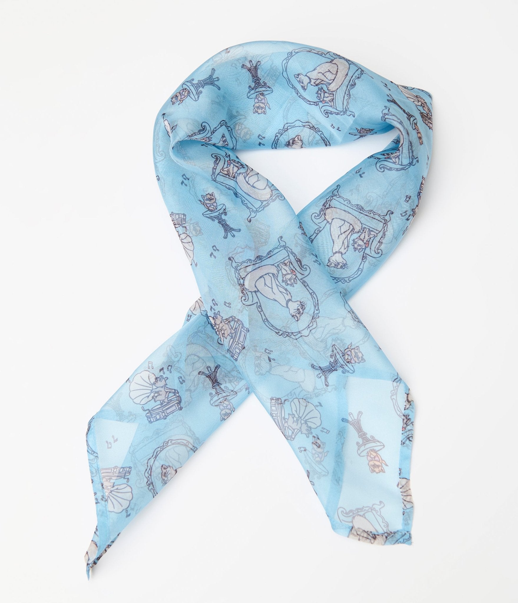 Disney The Aristocats Hair Scarf - Vintage Inspired Cats & Dogs Collection by Unique Vintage - Perfect for Disney Fans, Costume Accessories & Retro Fashion