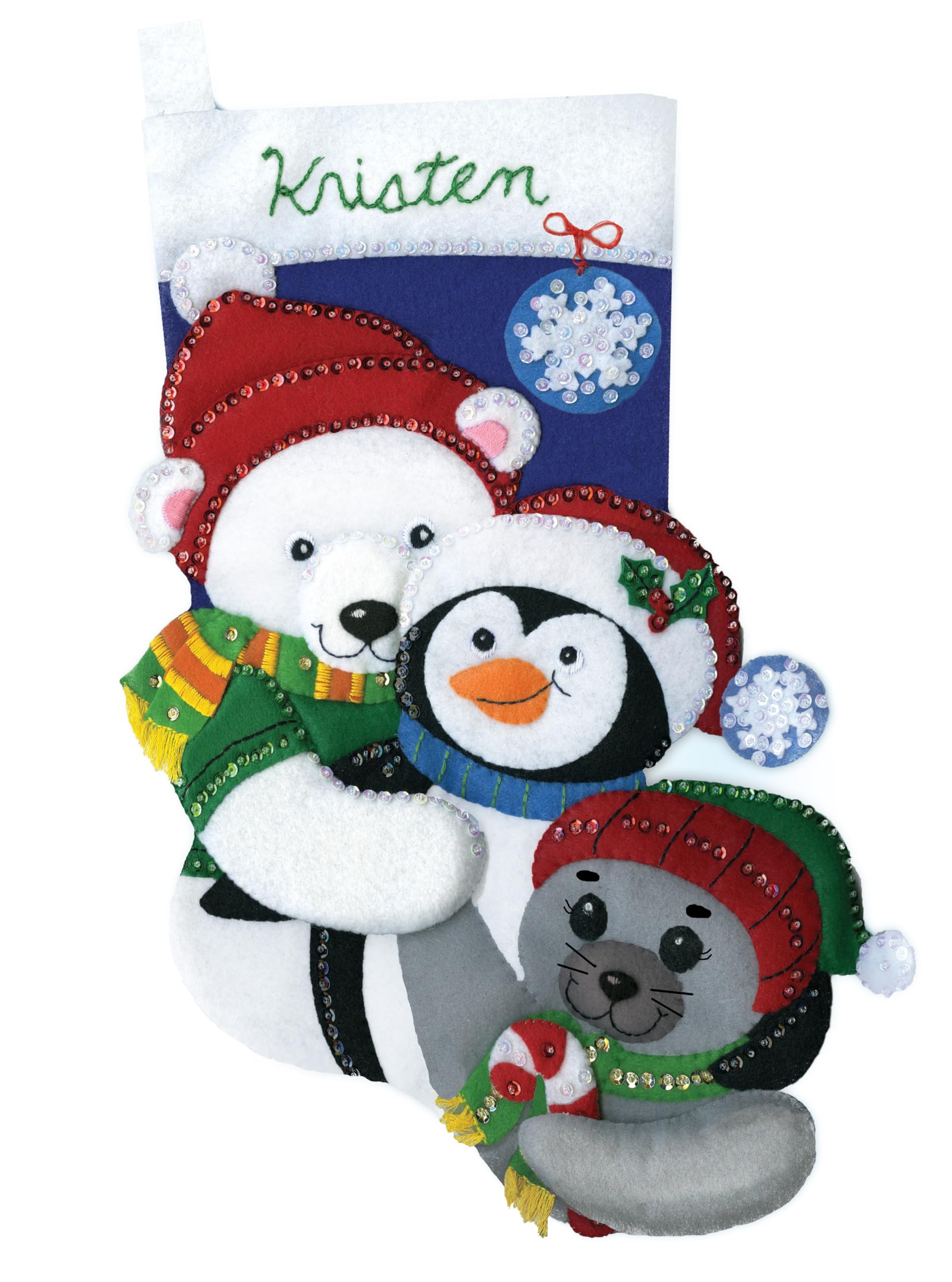 DIY Winter Buddies Felt Stocking Kit - Christmas Craft Set for Kids & Adults - Perfect for Holiday Decorations & Handmade Gifts