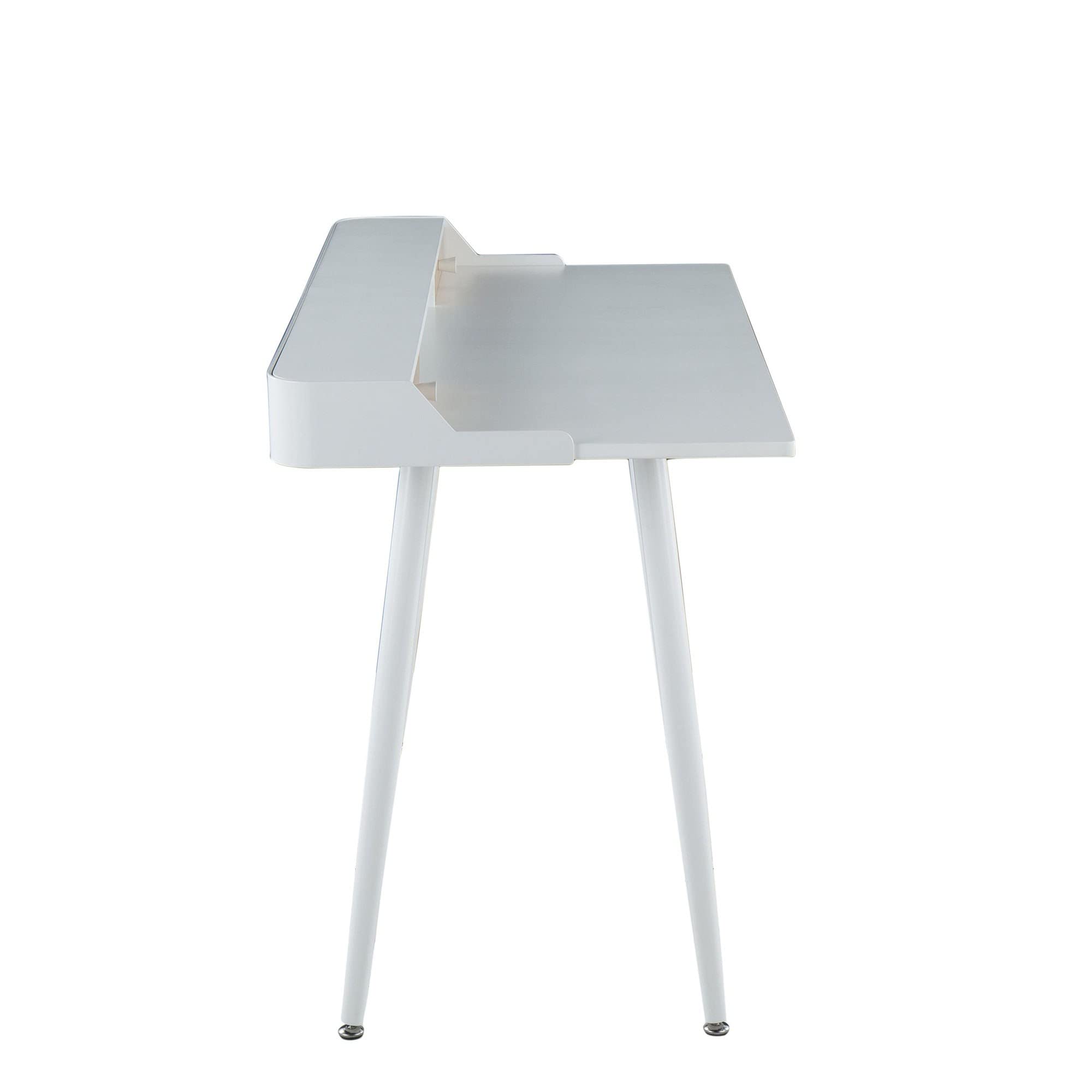 LumiSource Harvey Mid Century Modern Desk - Home Office & Gaming Computer Desk with Drawers, Small Space Saving Workstation for Bedroom, Study or Dorm Room - Perfect for Remote Work, Online Classes & PC Gaming Setup