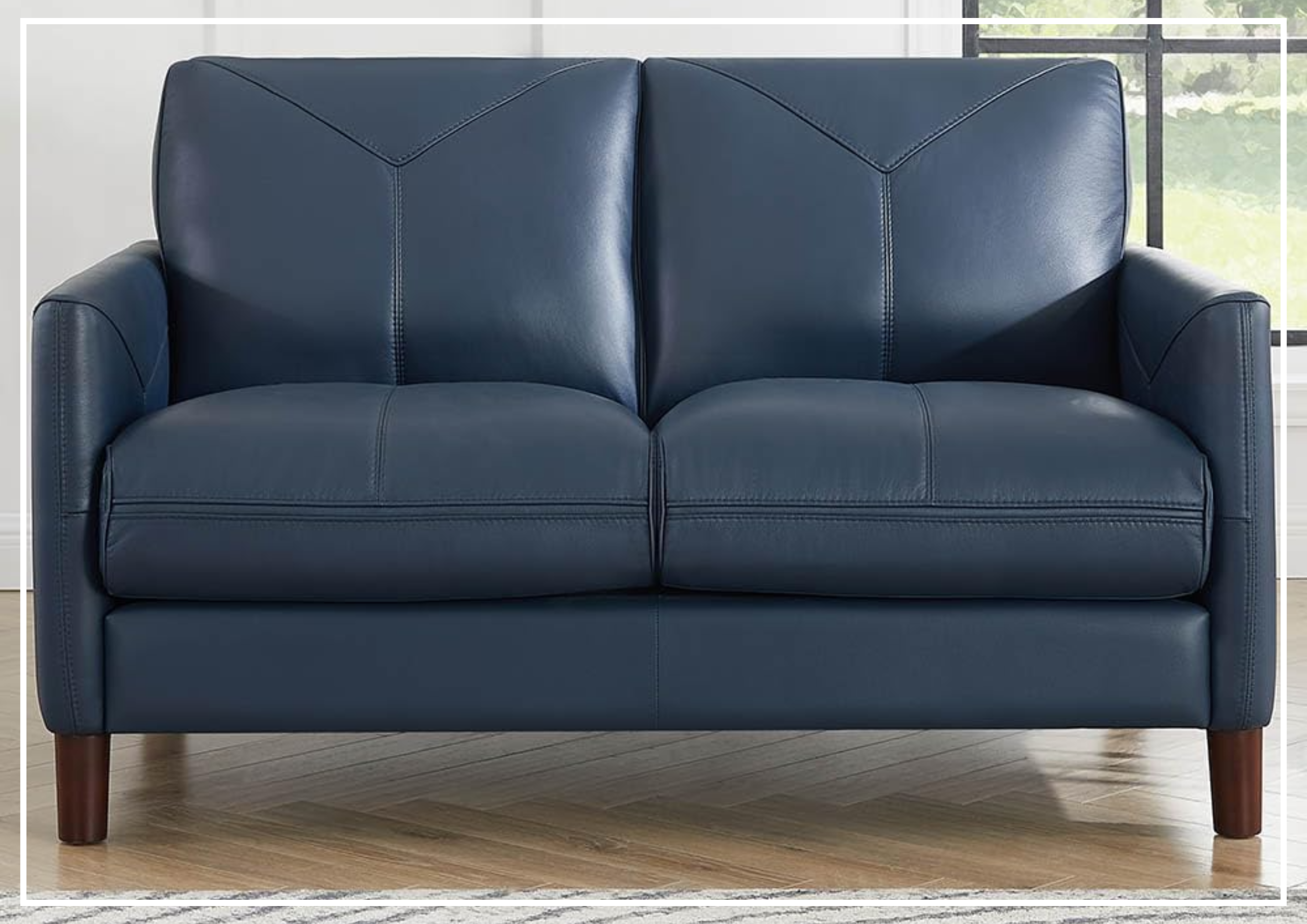 Hydeline Yorkdale Genuine Leather Loveseat Sofa - 2-Seater Recliner Couch for Living Room, Home Theater & Office - Comfortable & Stylish Furniture for Small Spaces