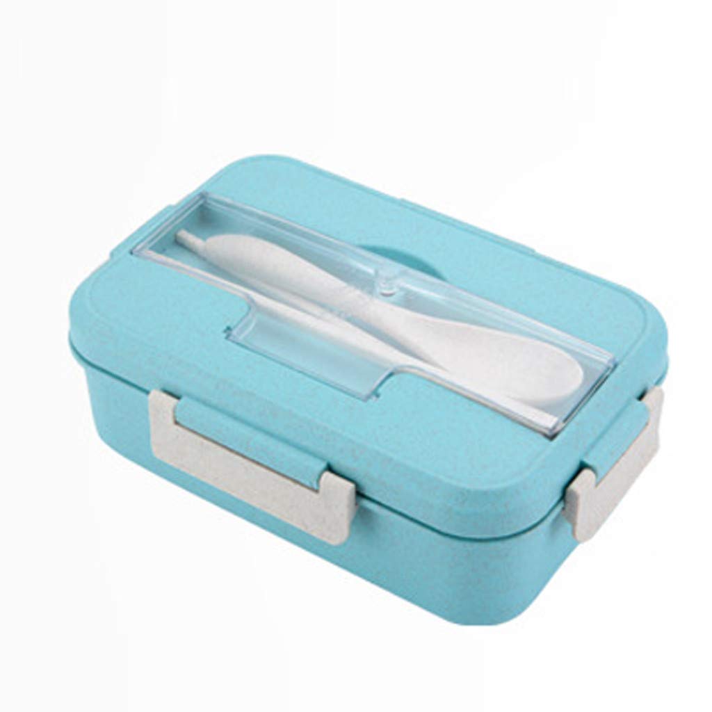 NXDA 3-Compartment Bento Lunch Box for Kids & Adults - Leak-Proof, Microwave Safe with Included Flatware (Green) - Perfect for School, Office & Picnics